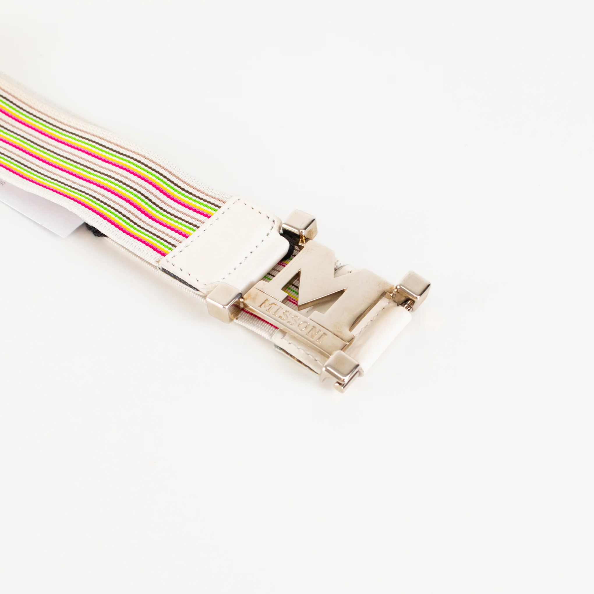 Missoni Cream Multicolour Stretchy Belt - Image 5