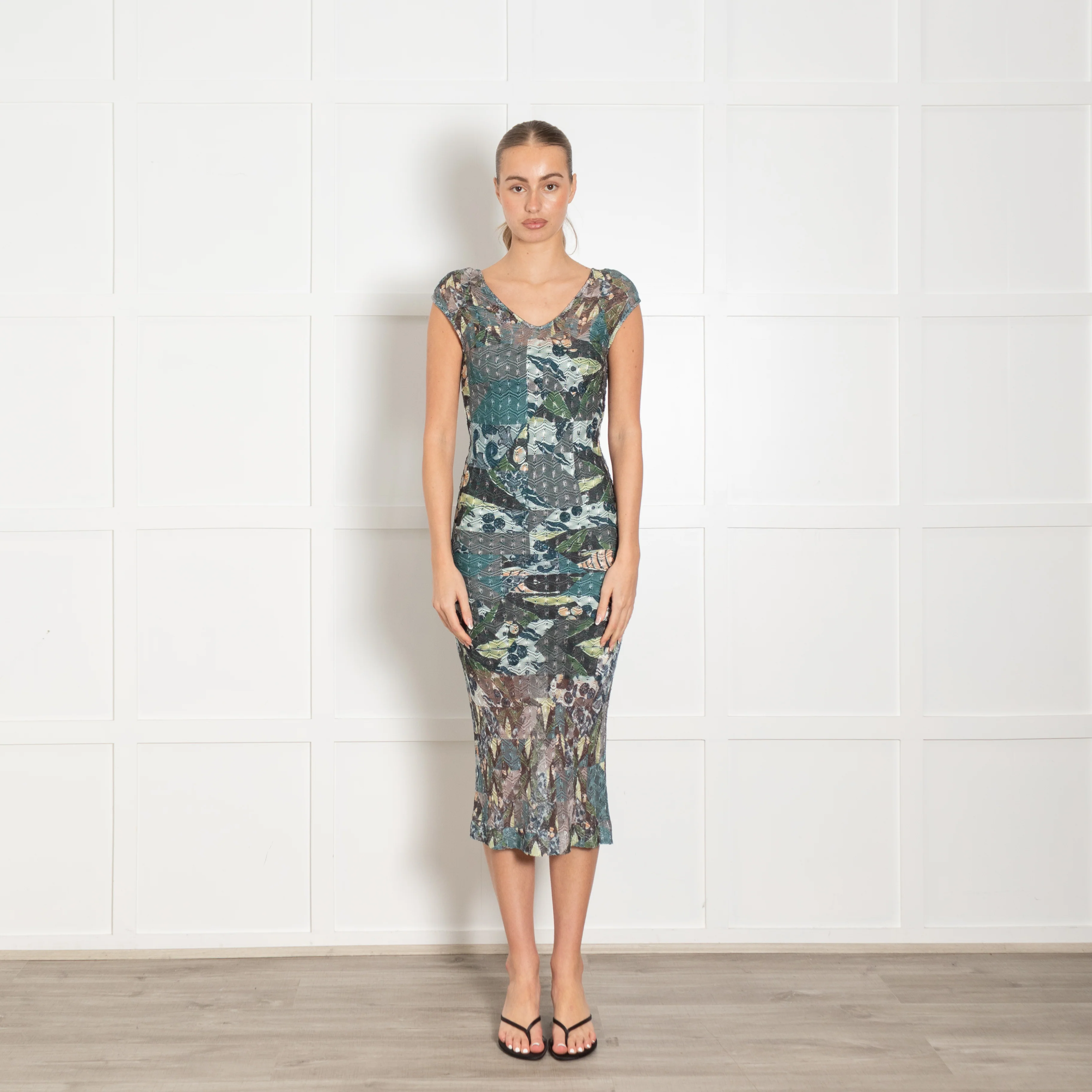 Missoni Green Tone Sleeveless Maxi Dress