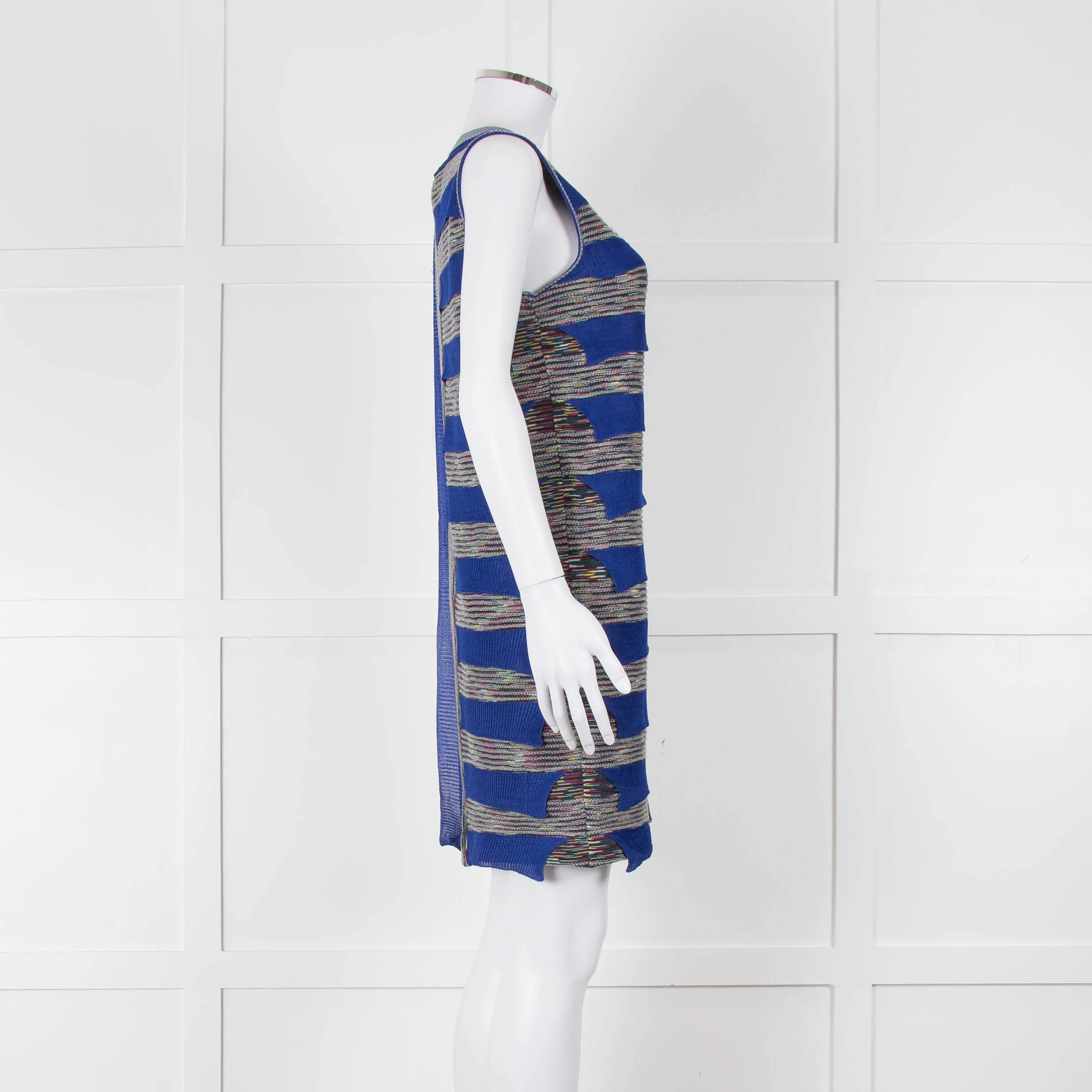 Missoni Knitted Shift Dress with Blue Knitted Frill - Image 3