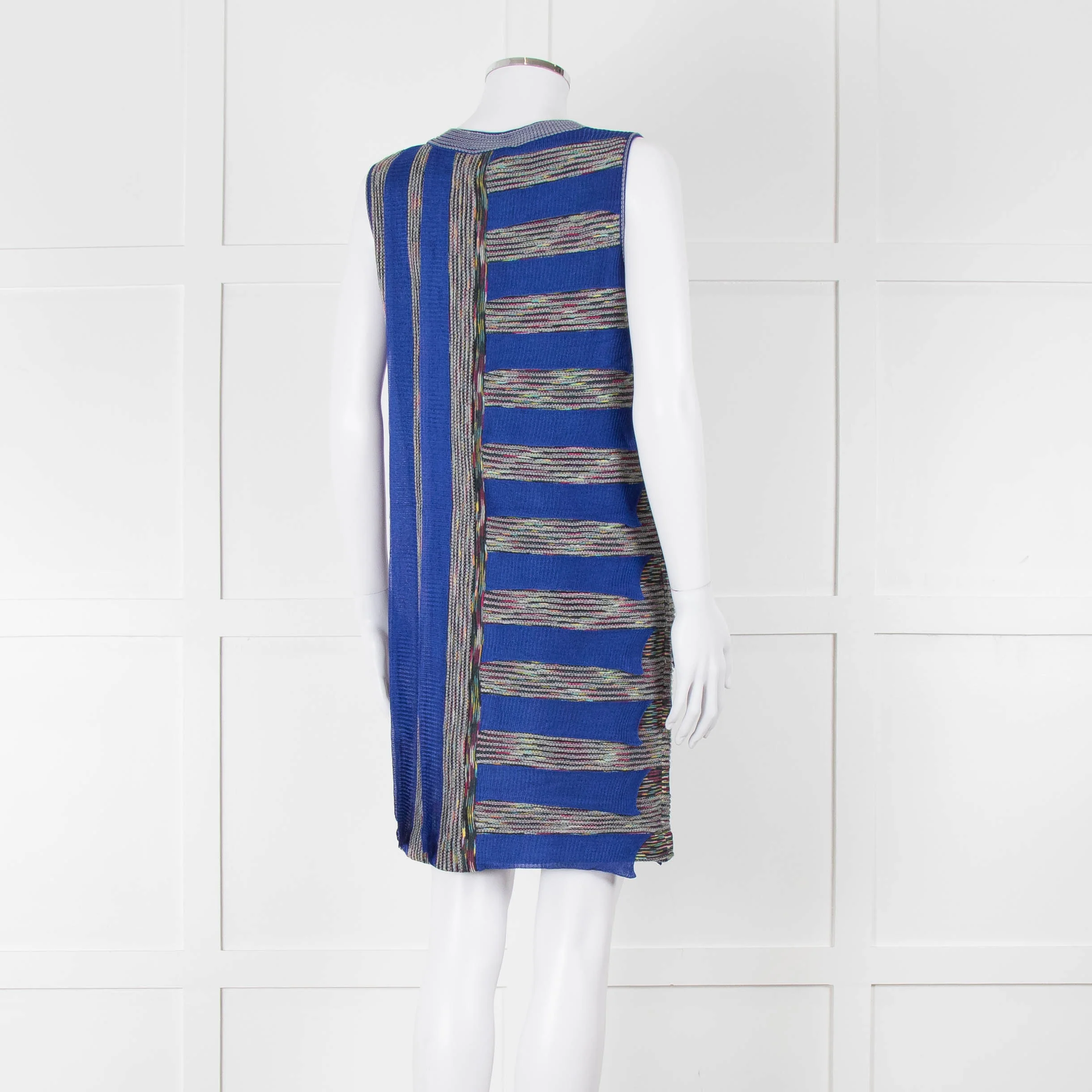 Missoni Knitted Shift Dress with Blue Knitted Frill - Image 4