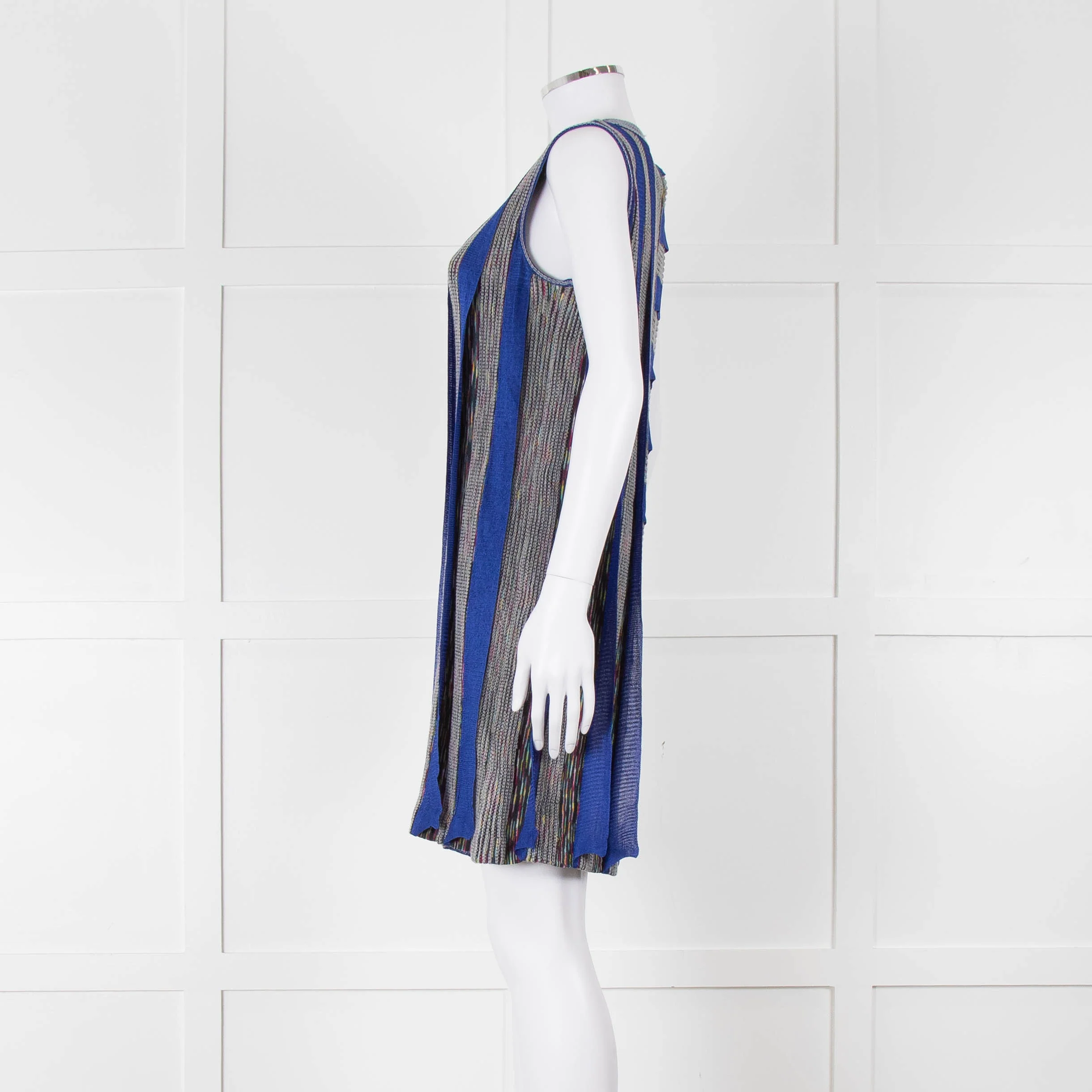 Missoni Knitted Shift Dress with Blue Knitted Frill - Image 7