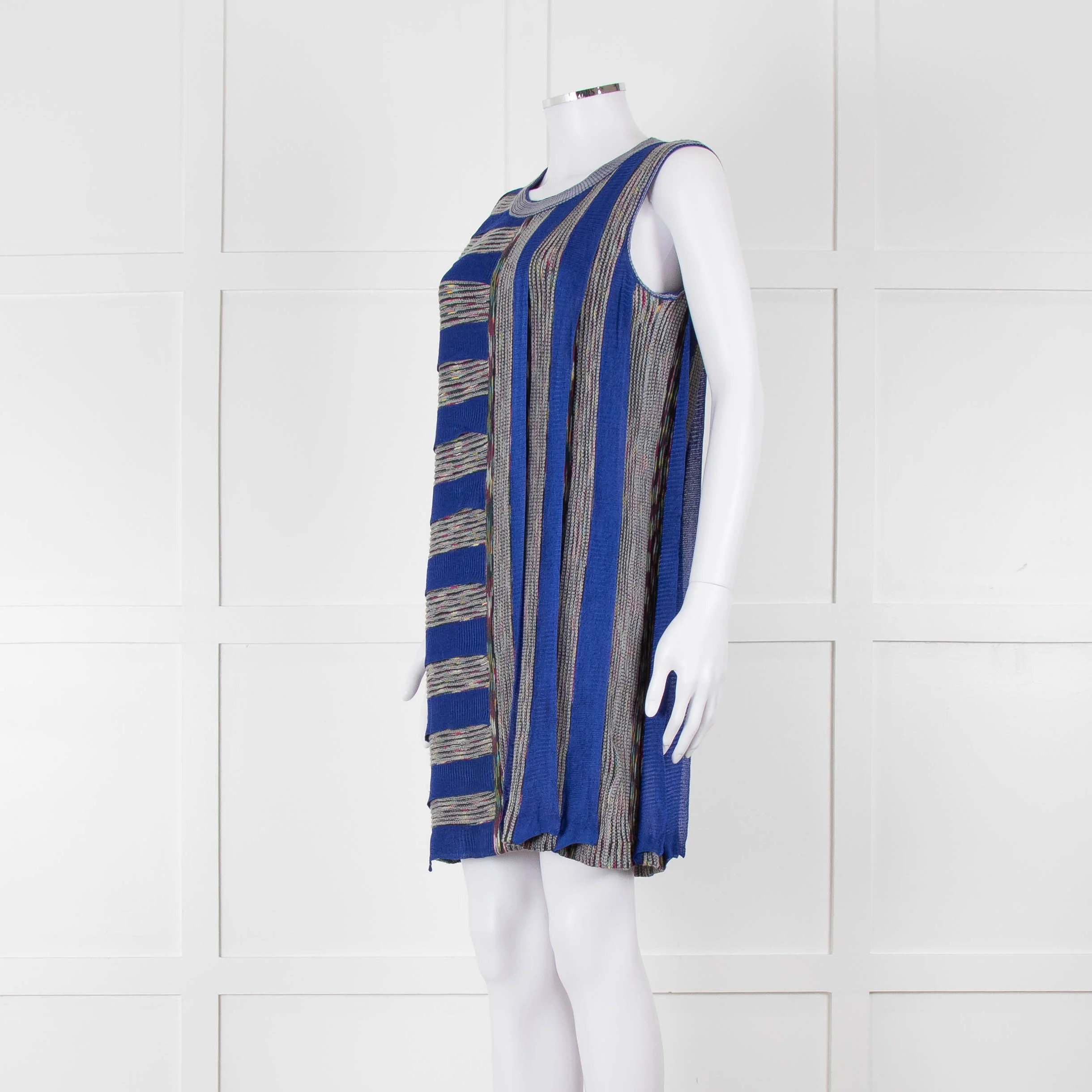 Missoni Knitted Shift Dress with Blue Knitted Frill - Image 8