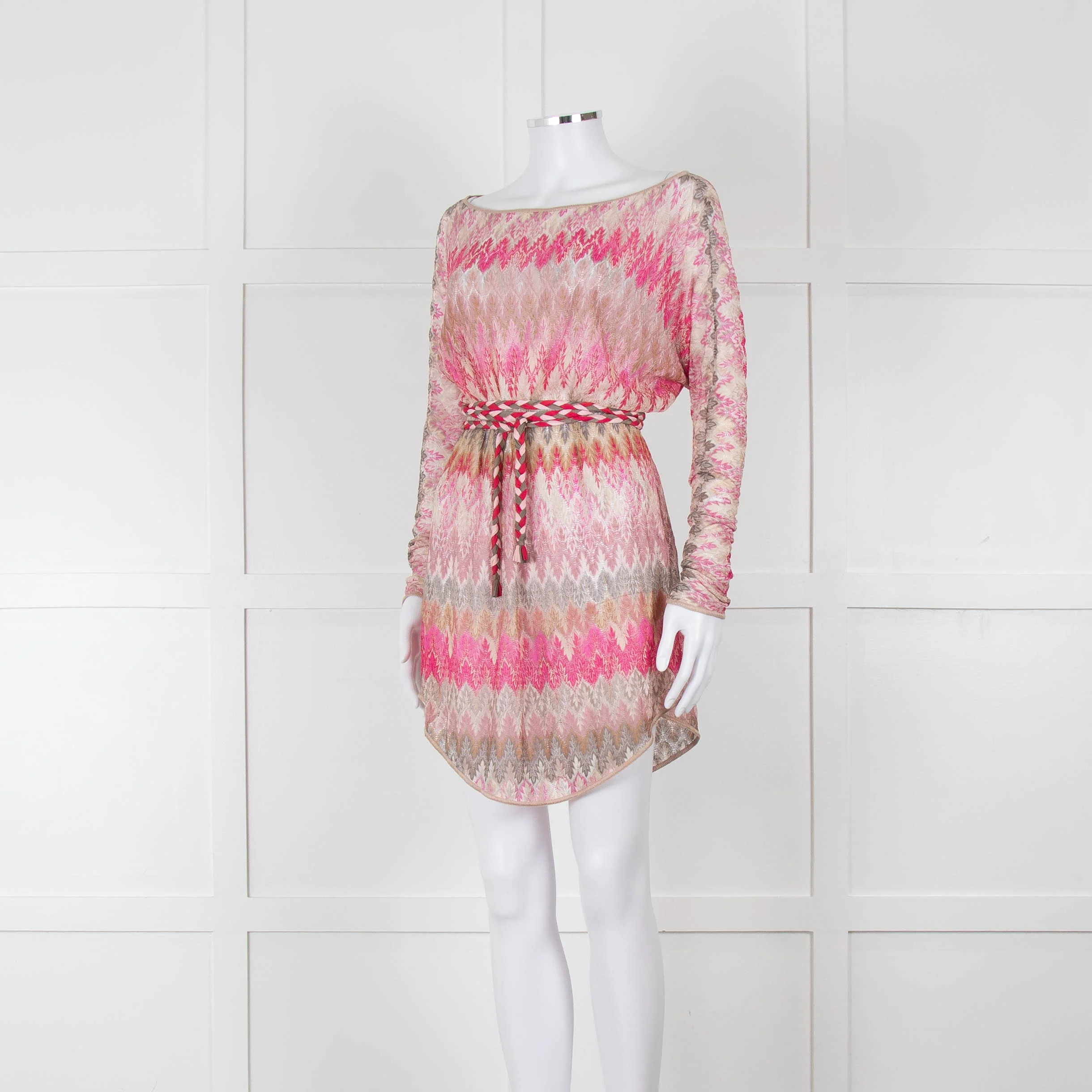 Missoni Mare Pink Gradient Crochet Mini Dress - Image 8