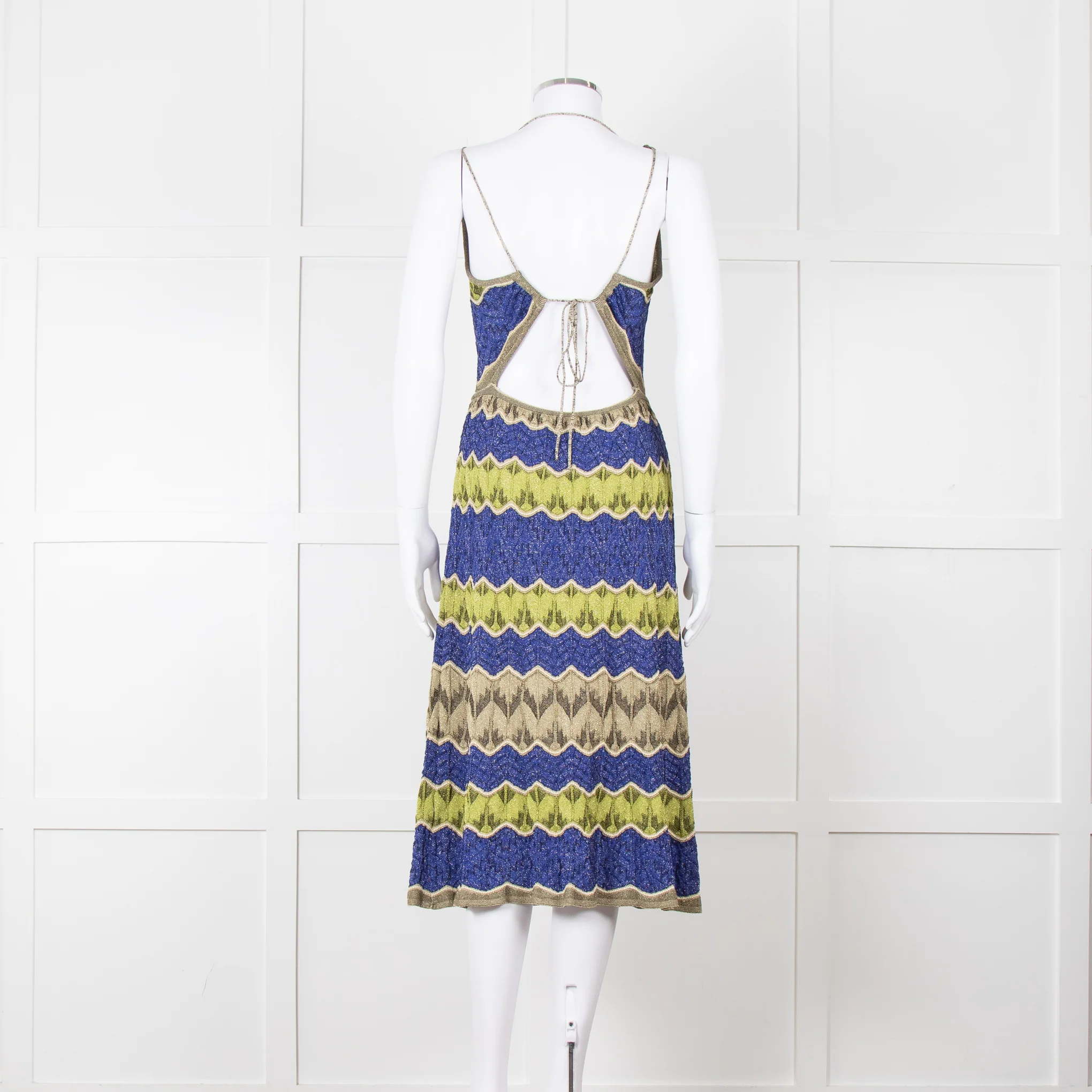 Missoni Metallic Green Blue Halterneck Sun Dress - Image 5
