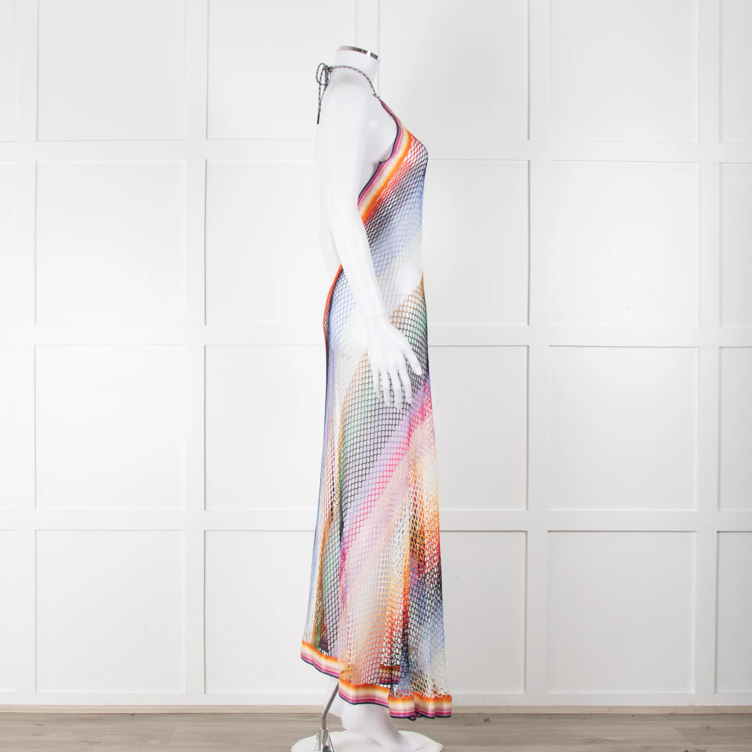 Missoni Multicolour Crochet Tie Halterneck Dress - Image 3