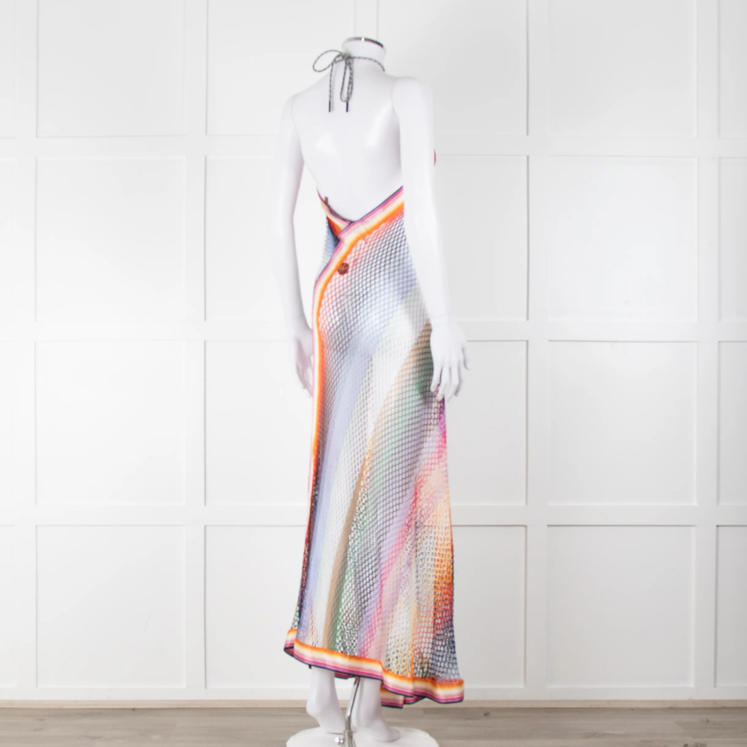 Missoni Multicolour Crochet Tie Halterneck Dress - Image 4