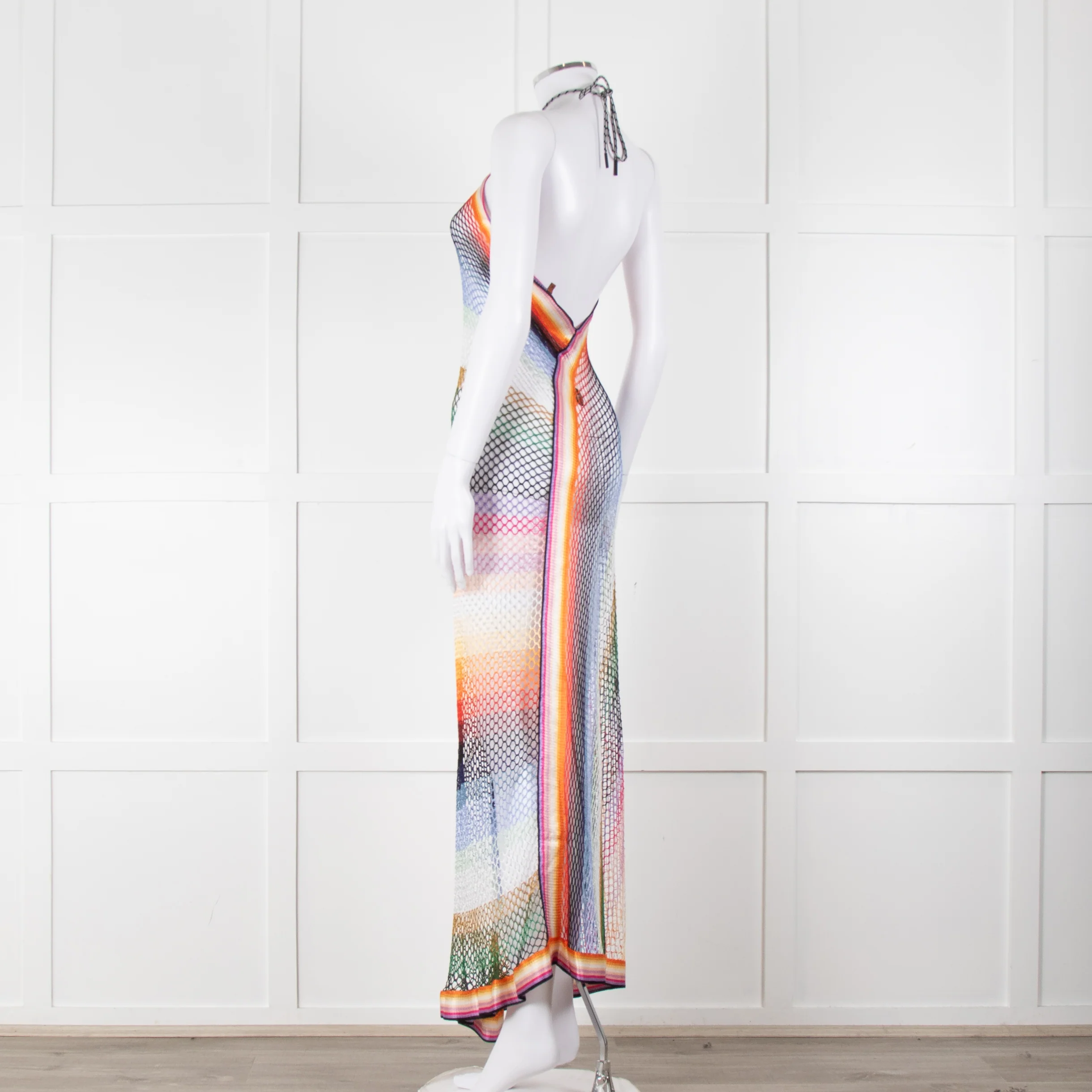 Missoni Multicolour Crochet Tie Halterneck Dress - Image 6