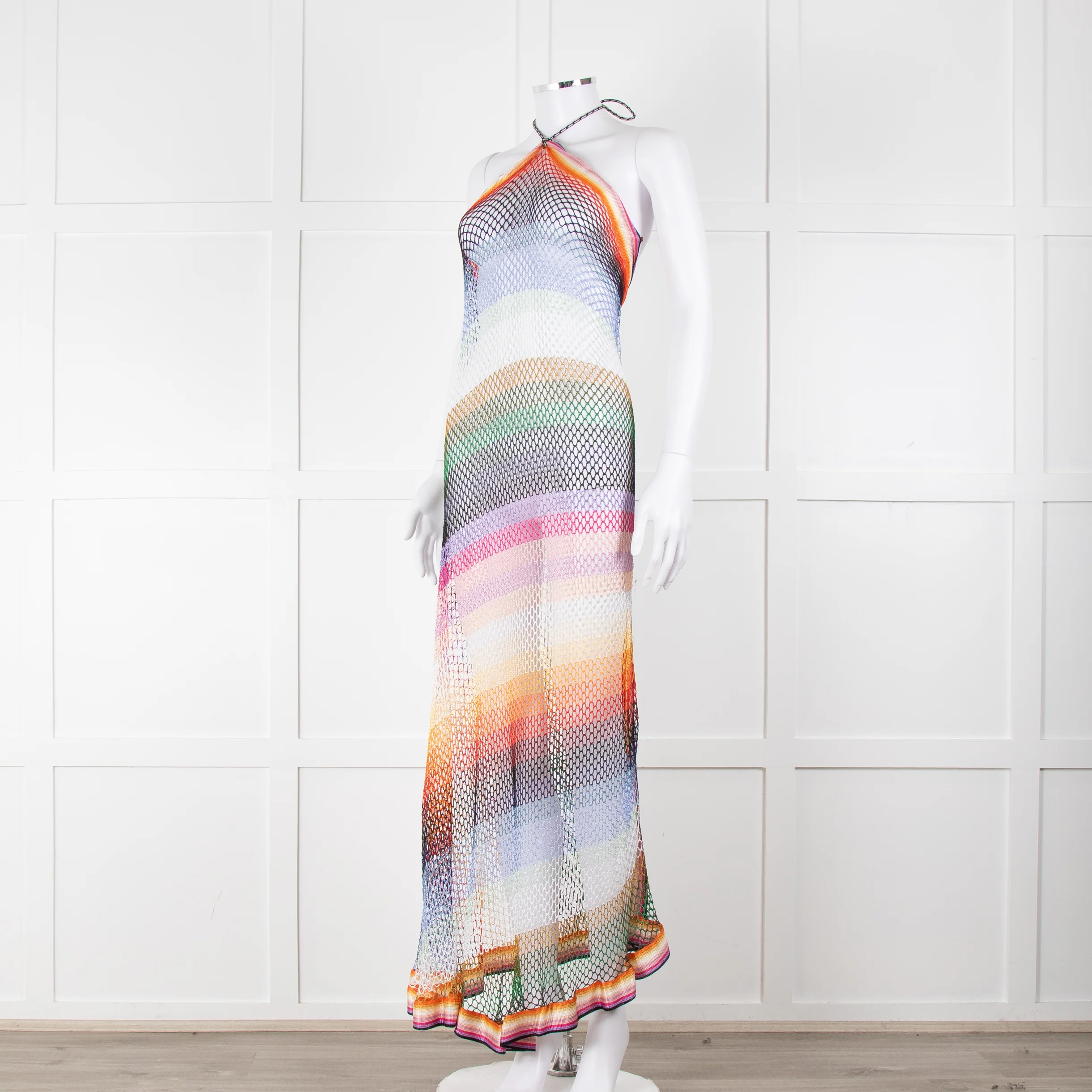 Missoni Multicolour Crochet Tie Halterneck Dress - Image 8
