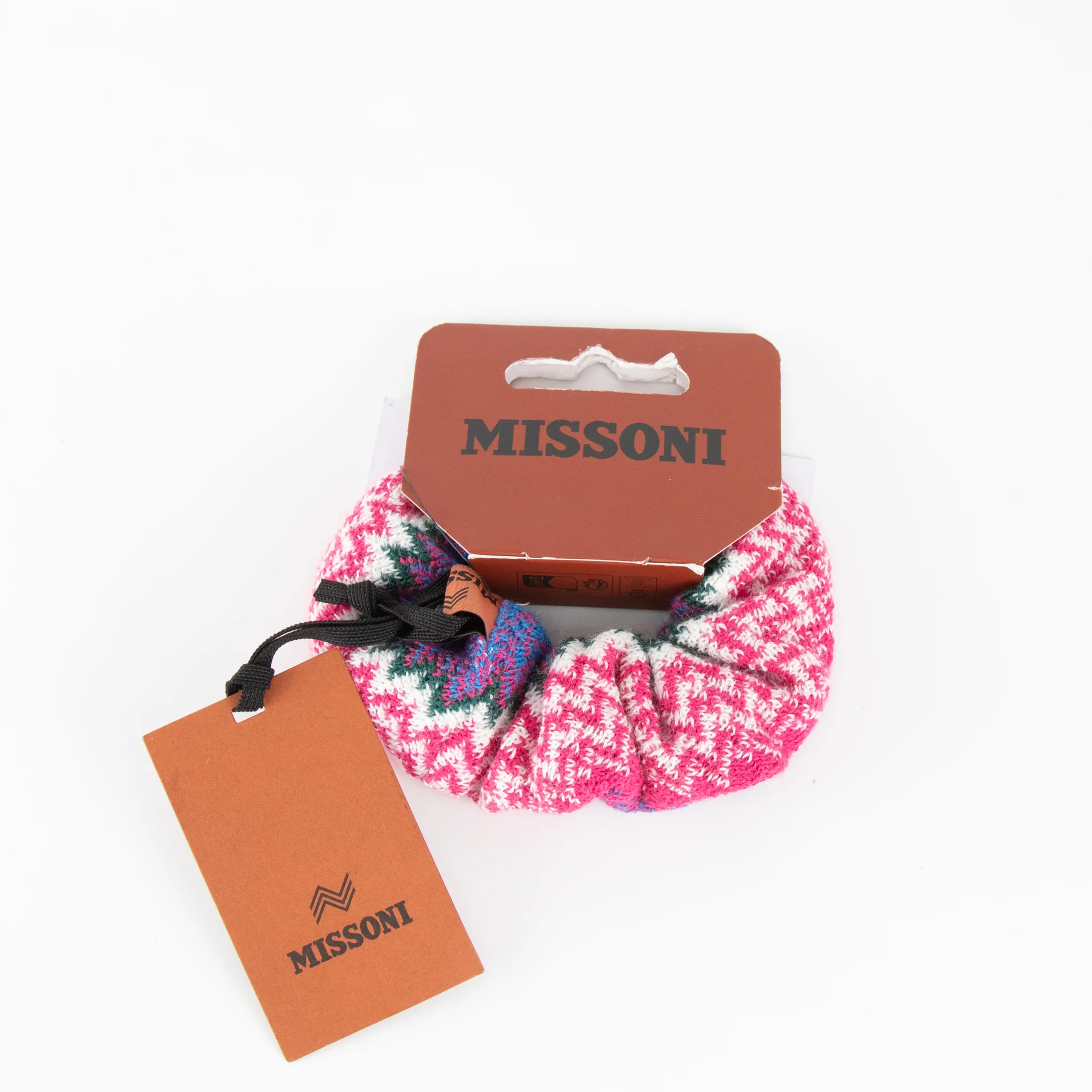 Missoni Pink Blue Zig Zag Knit Scrunchie - Image 6