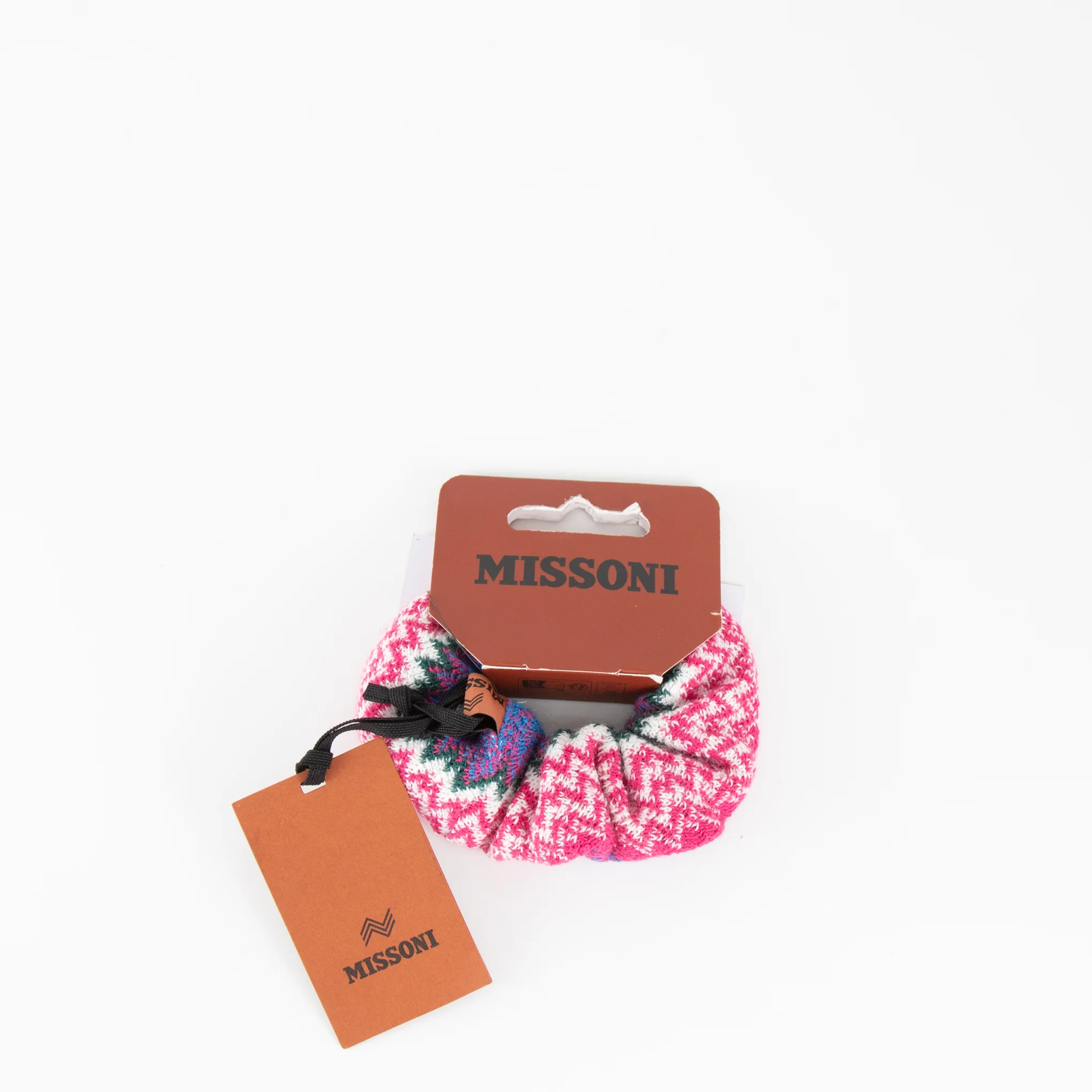 Missoni Pink Blue Zig Zag Knit Scrunchie - Image 7