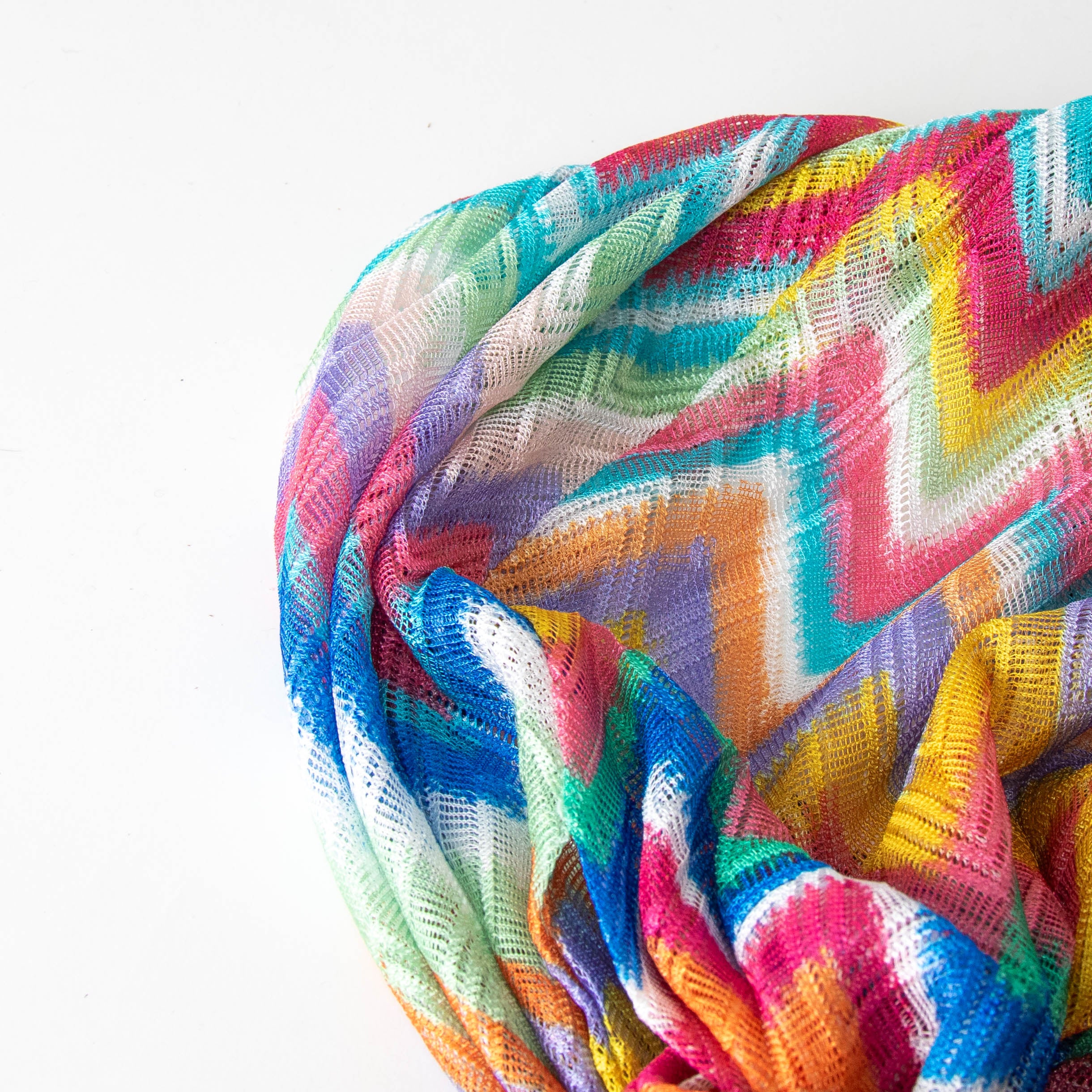 Missoni Pink Multi Colour Zig Zag Thin Knit Turban - Image 2