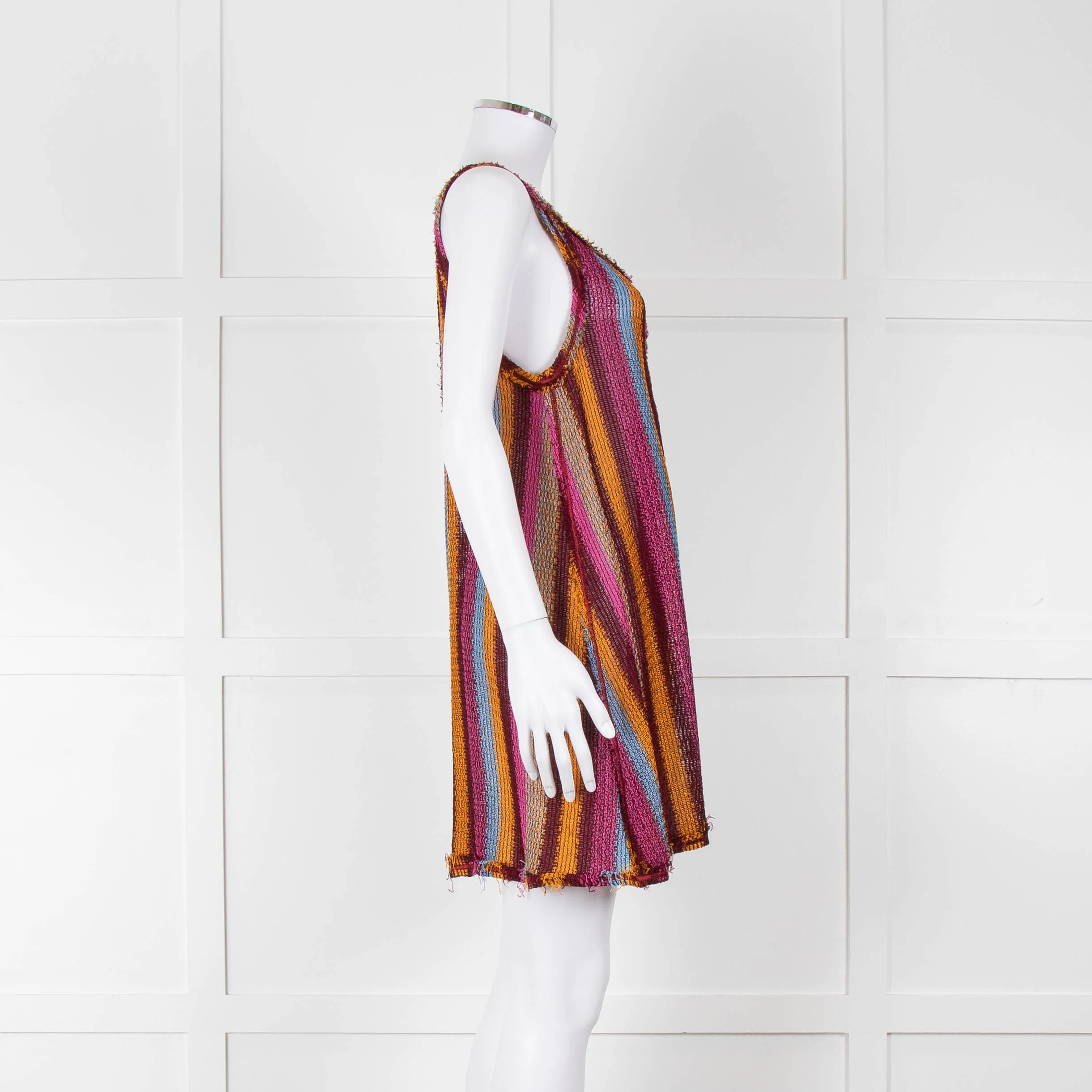 Missoni Pink, Orange, Blue and Burgundy Sleeveless Mini Dress - Image 3