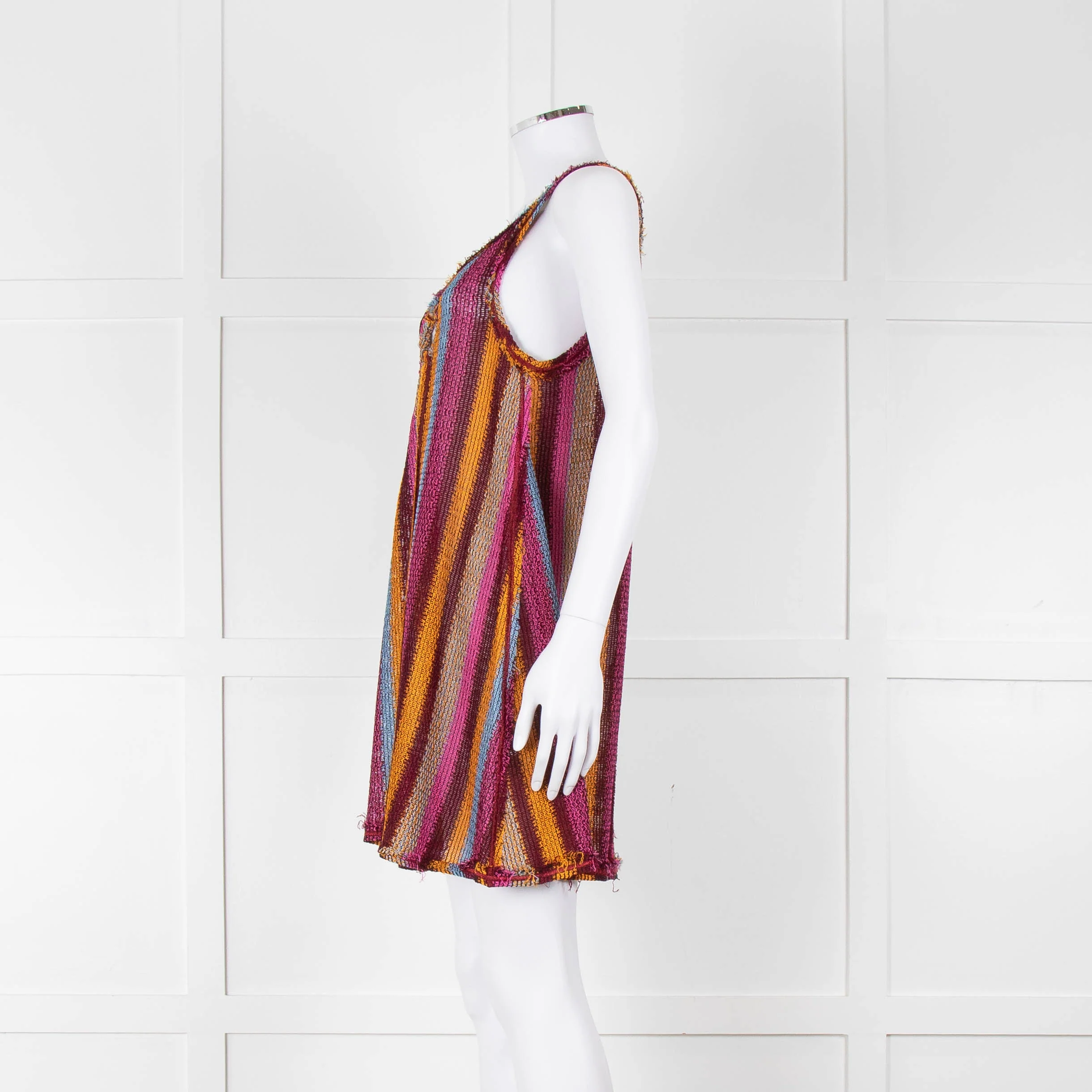 Missoni Pink, Orange, Blue and Burgundy Sleeveless Mini Dress - Image 7