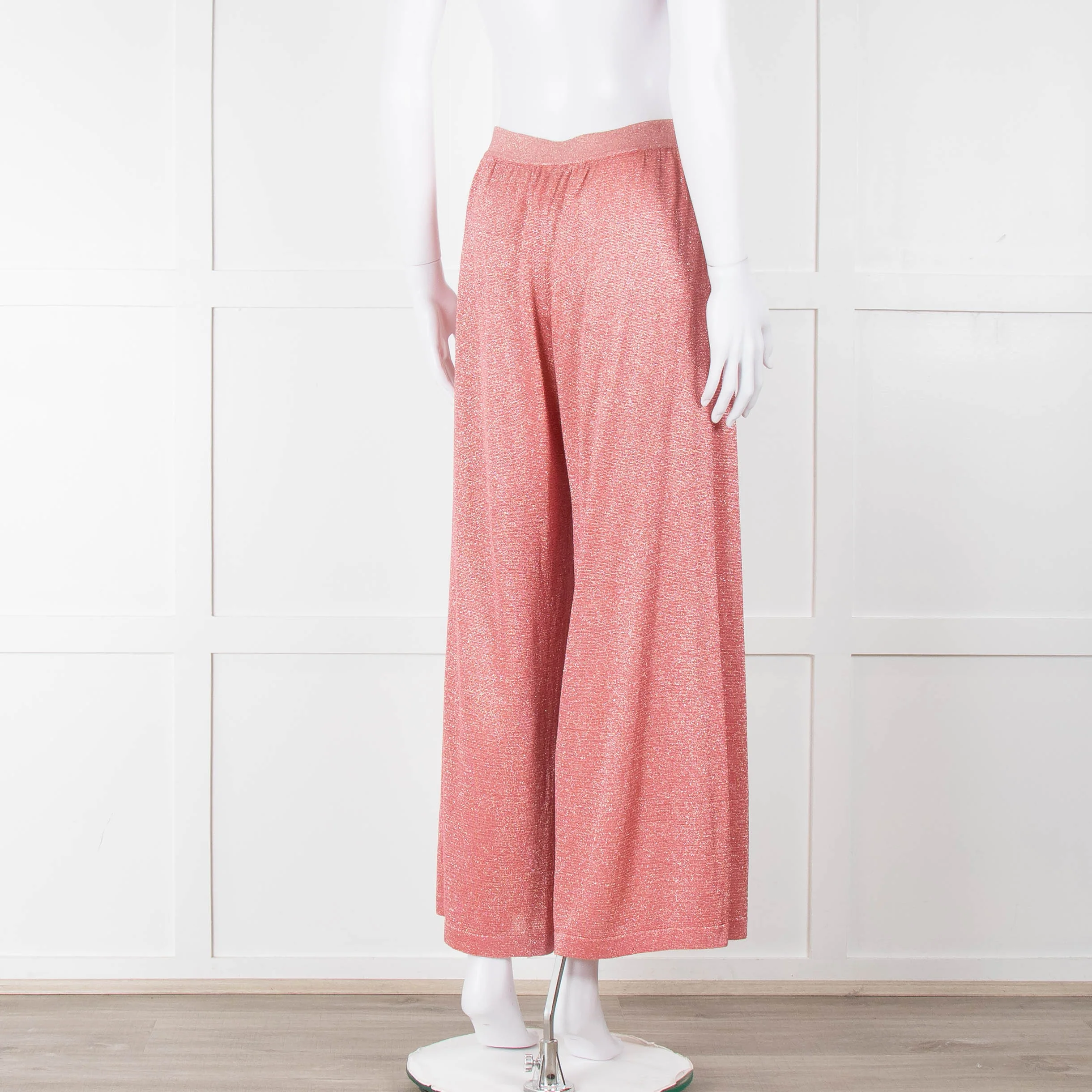 Missoni Coral Silver Lurex Wide Trousers - Image 4
