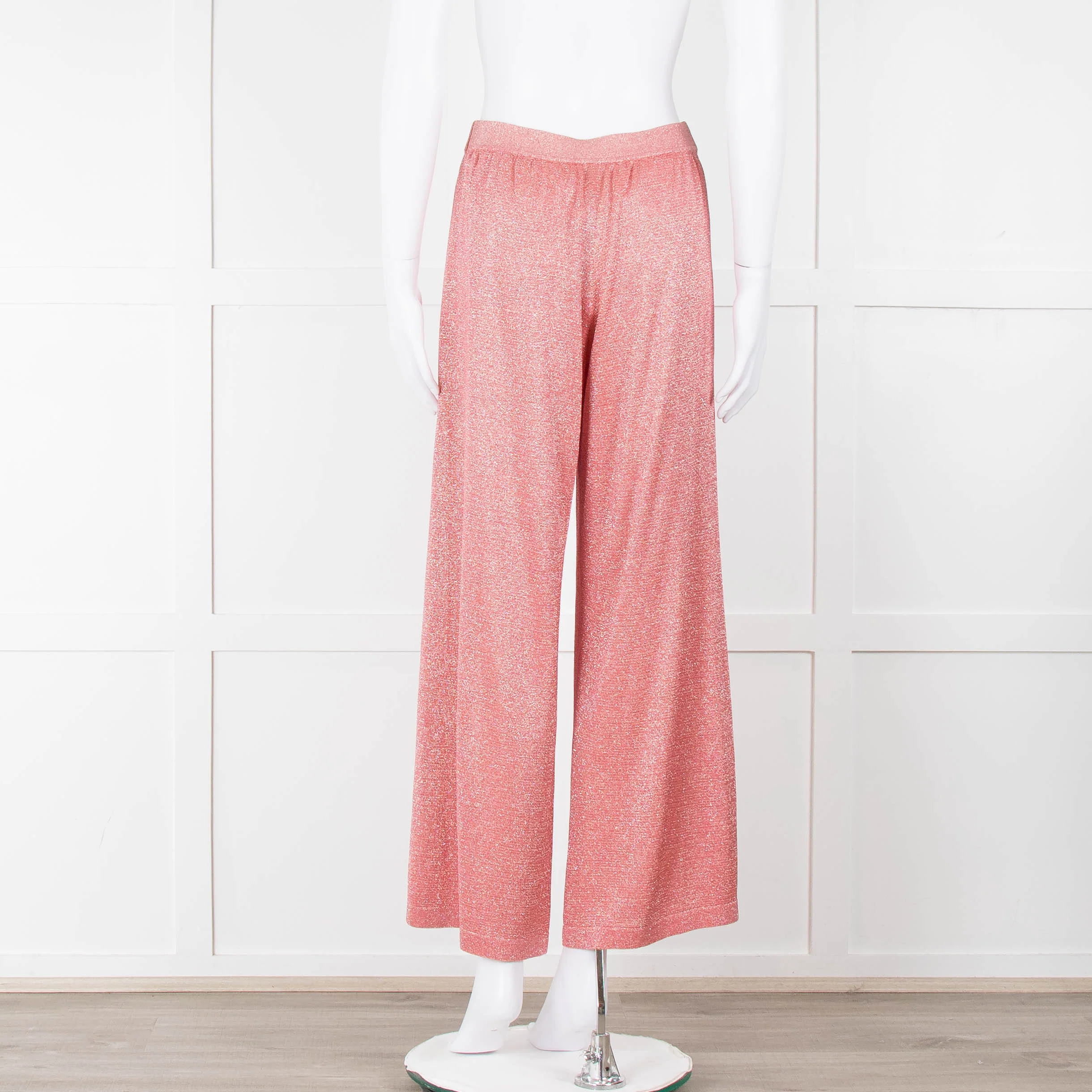 Missoni Coral Silver Lurex Wide Trousers - Image 5