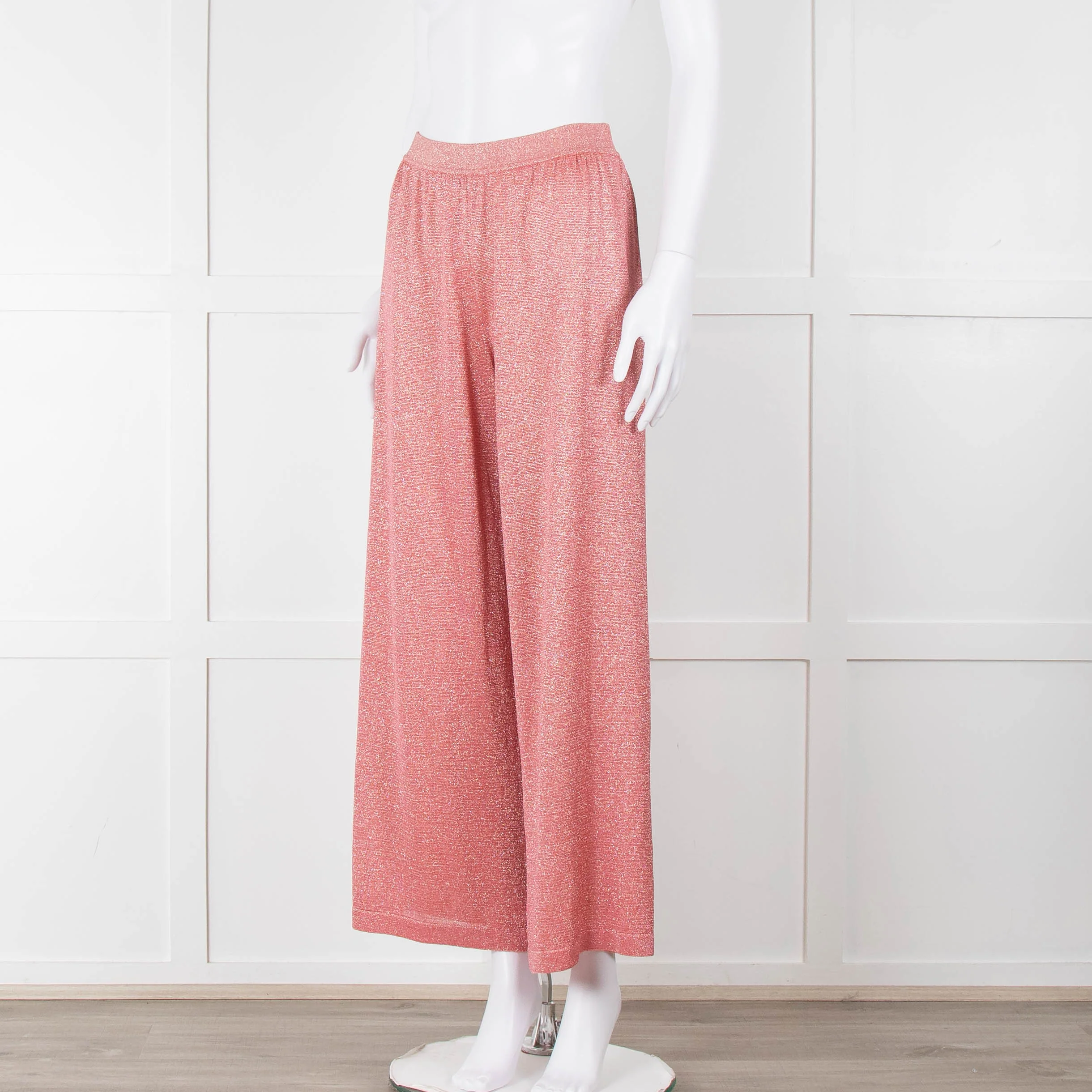 Missoni Coral Silver Lurex Wide Trousers - Image 8