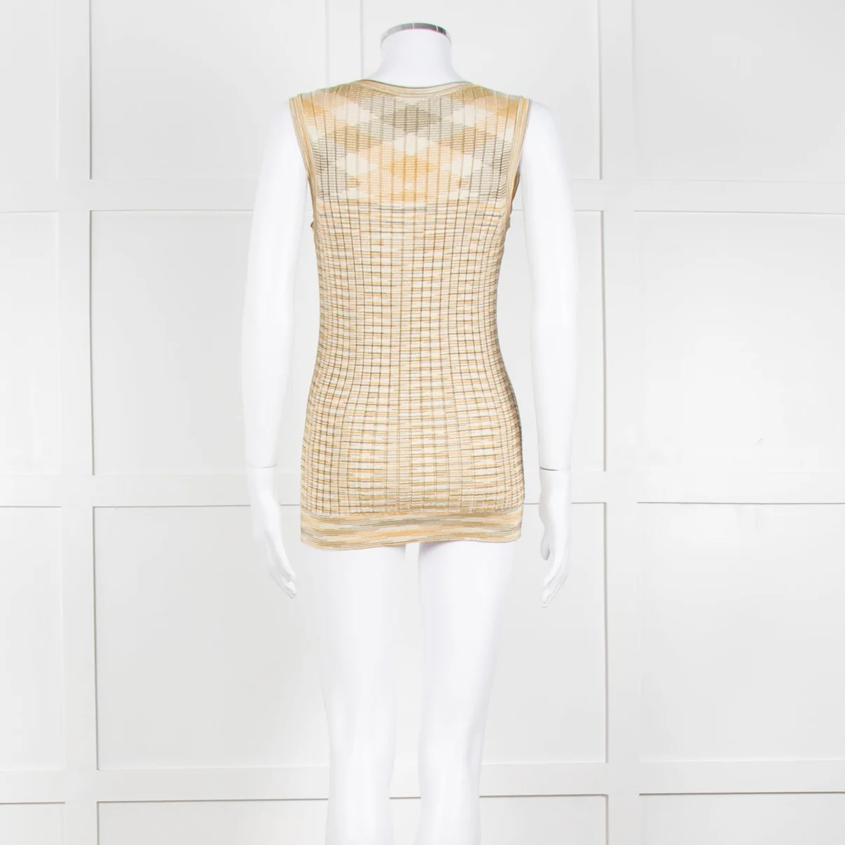 Missoni Yellow and Green Ribbed Knitted Tank Top - Image 5