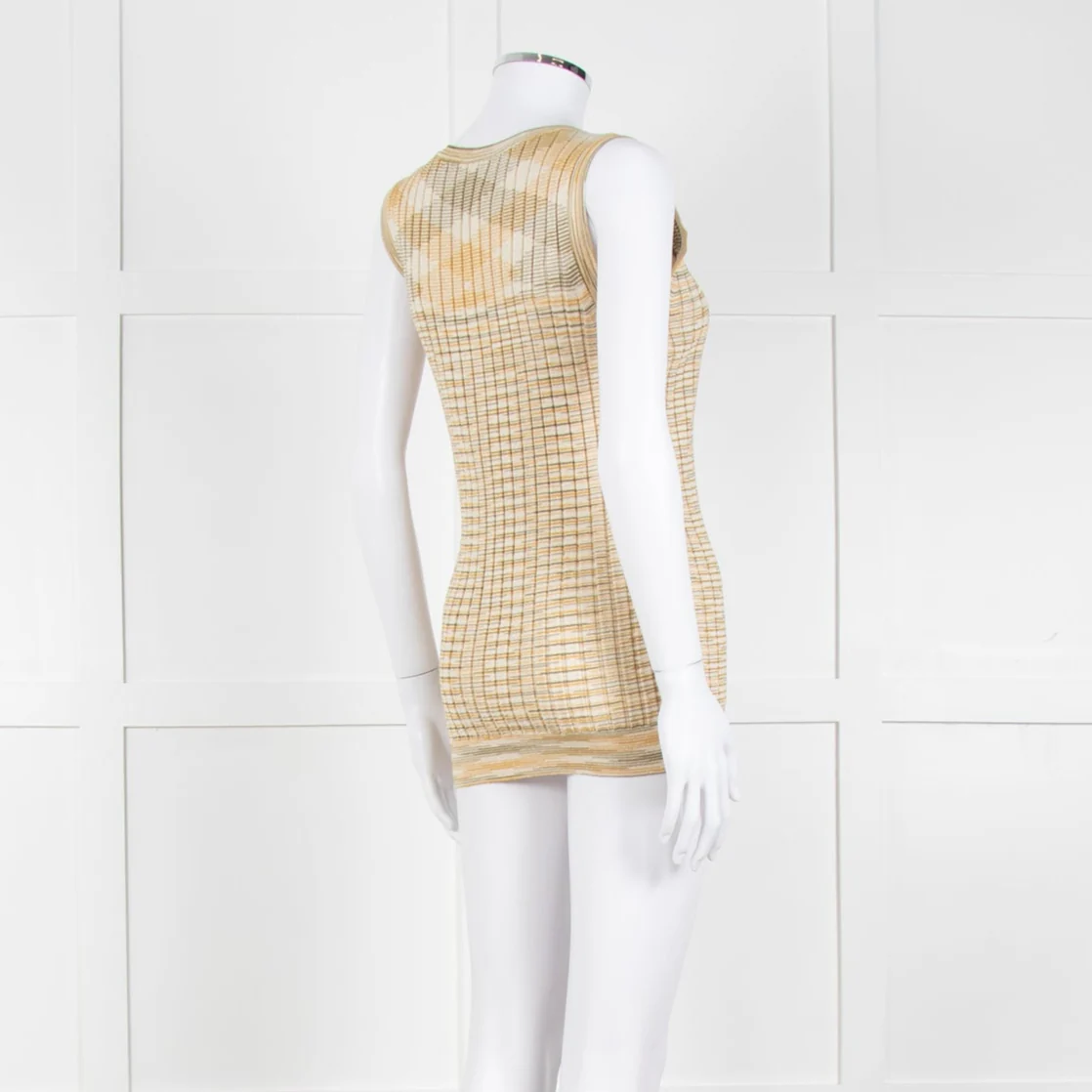 Missoni Yellow and Green Ribbed Knitted Tank Top - Image 6