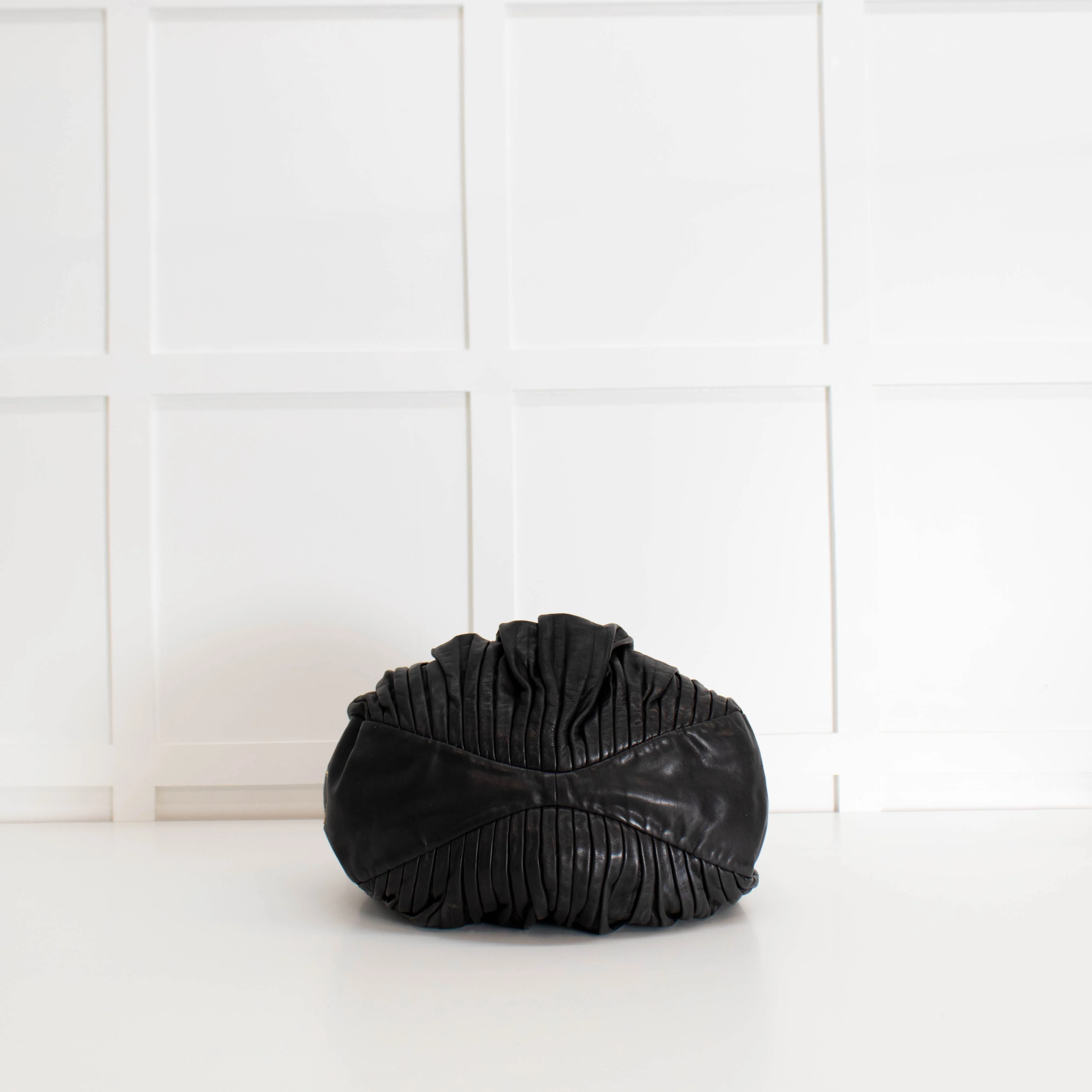 Miu Miu Black Leather Bosco Plisse Shoulder Bag - Image 6