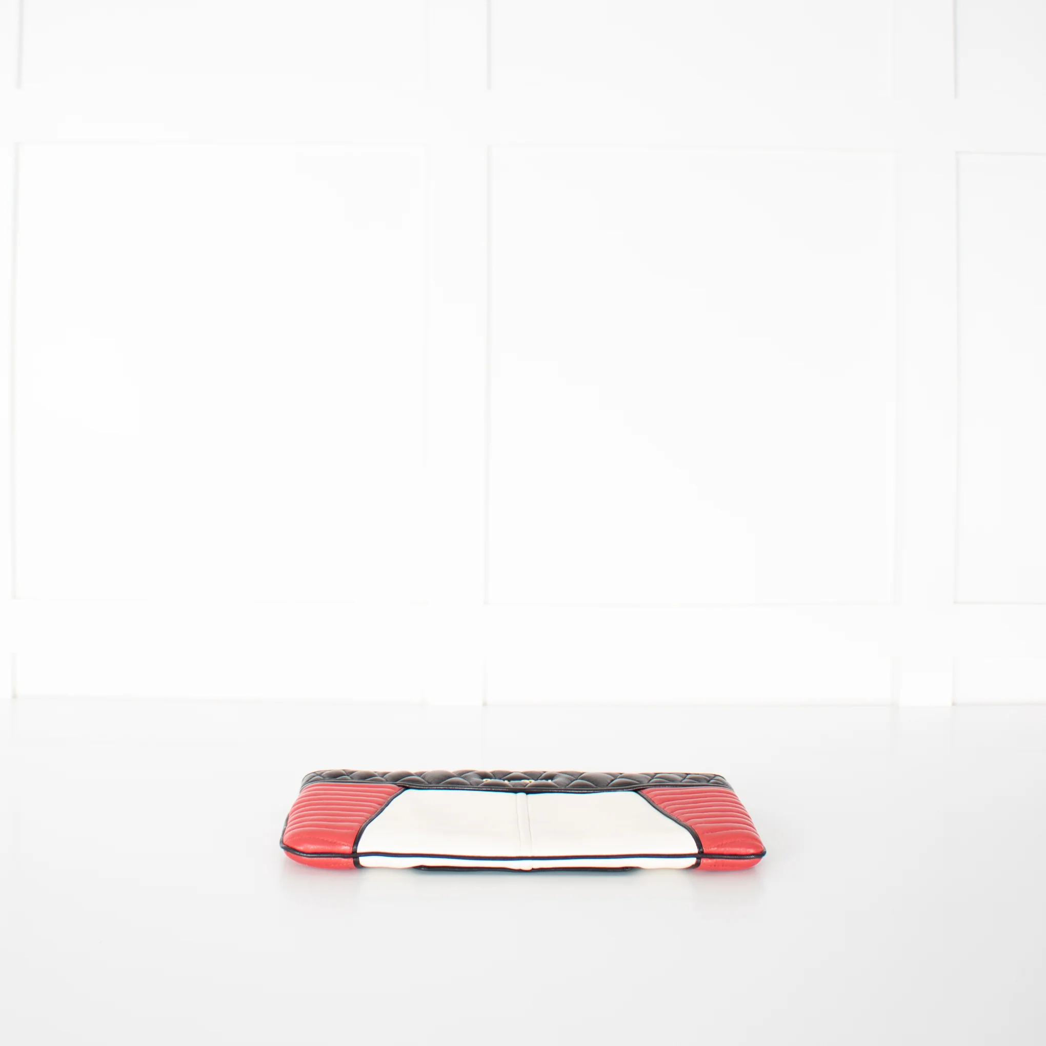 Miu Miu Black, Red and Cream Leather Biker Clutch - Image 6