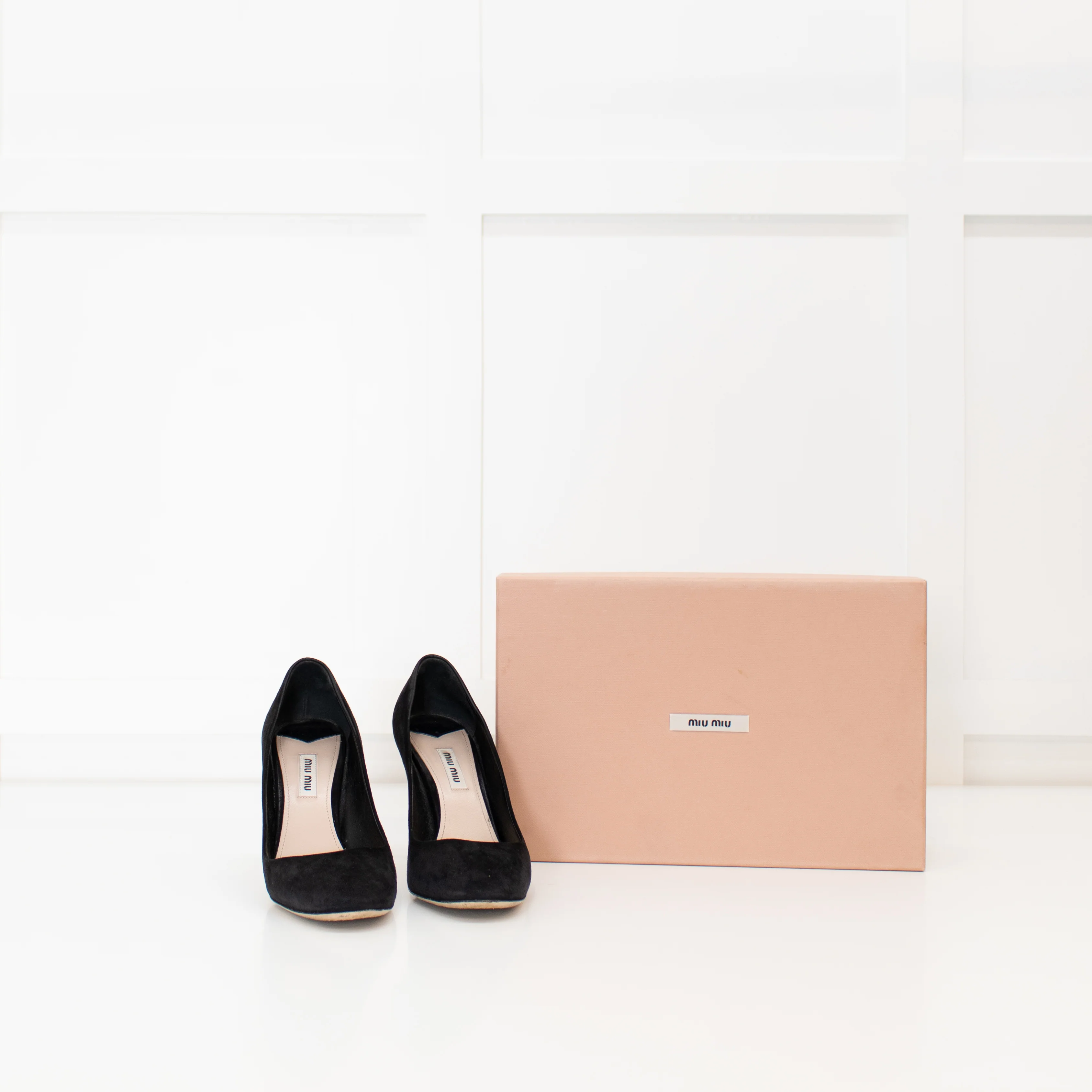 Miu Miu Black Suede Court Shoe - Image 3