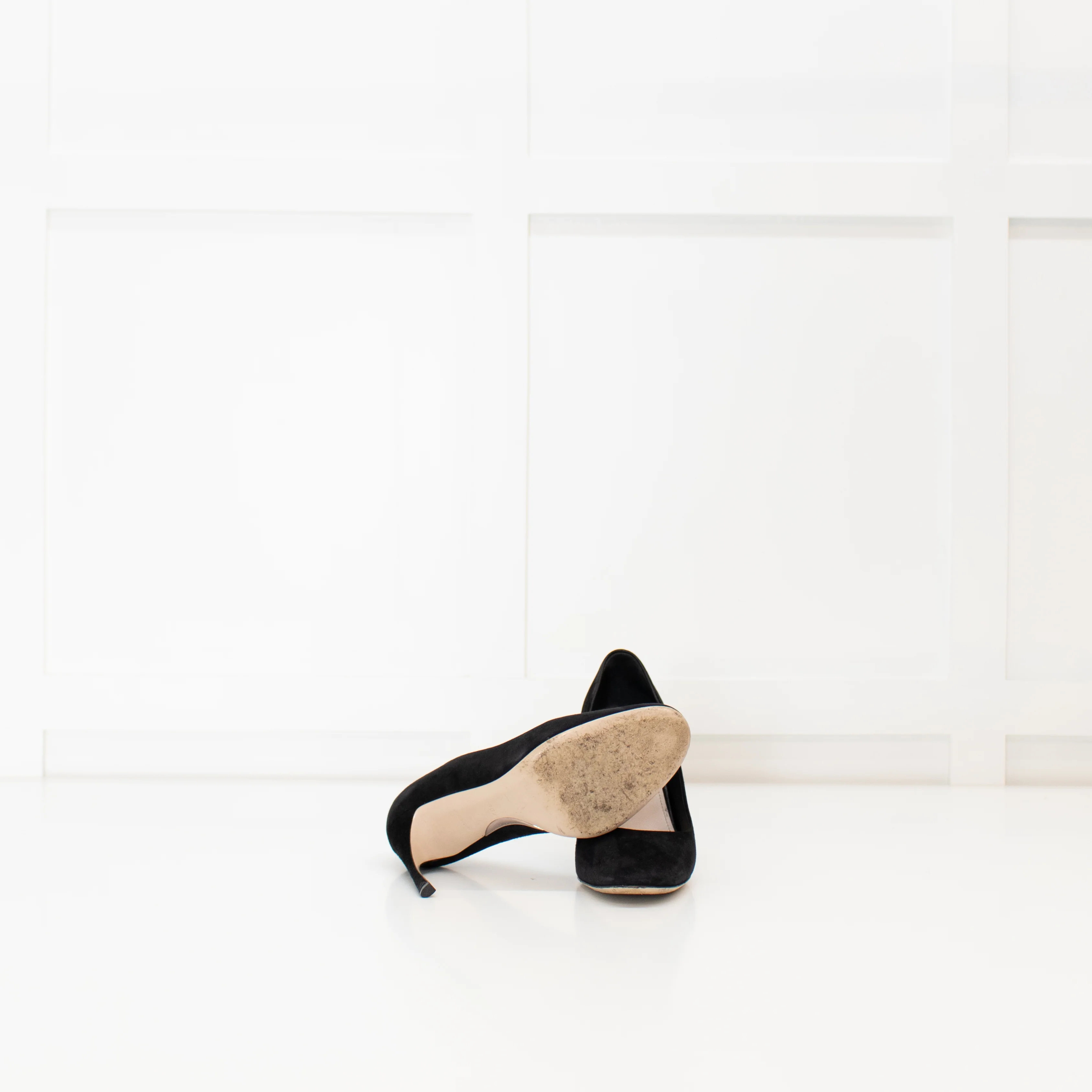 Miu Miu Black Suede Court Shoe - Image 6