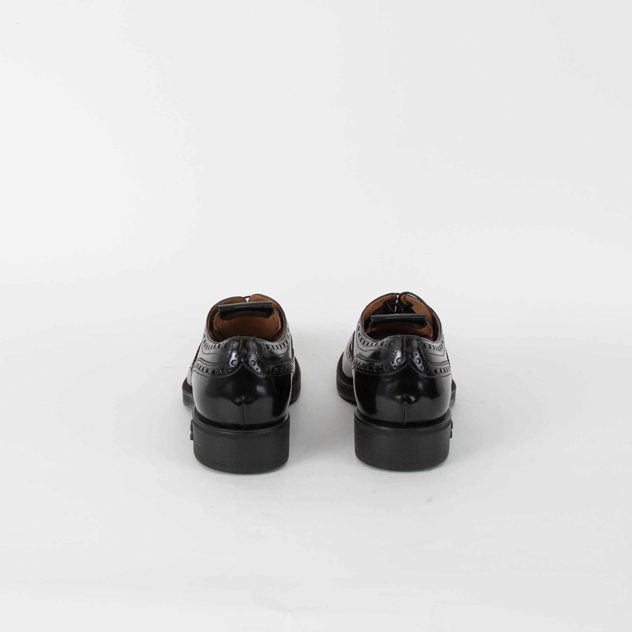 Miu Miu X Church's Black Leather Lace Up Brogue Shoes - Image 6