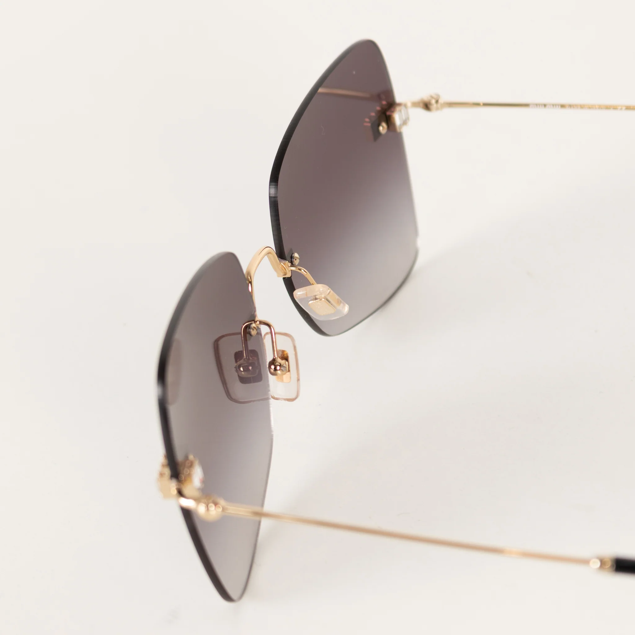 Miu Miu Sunglasses With Gold and Black Arms And Crystal Embellishsments - Image 11