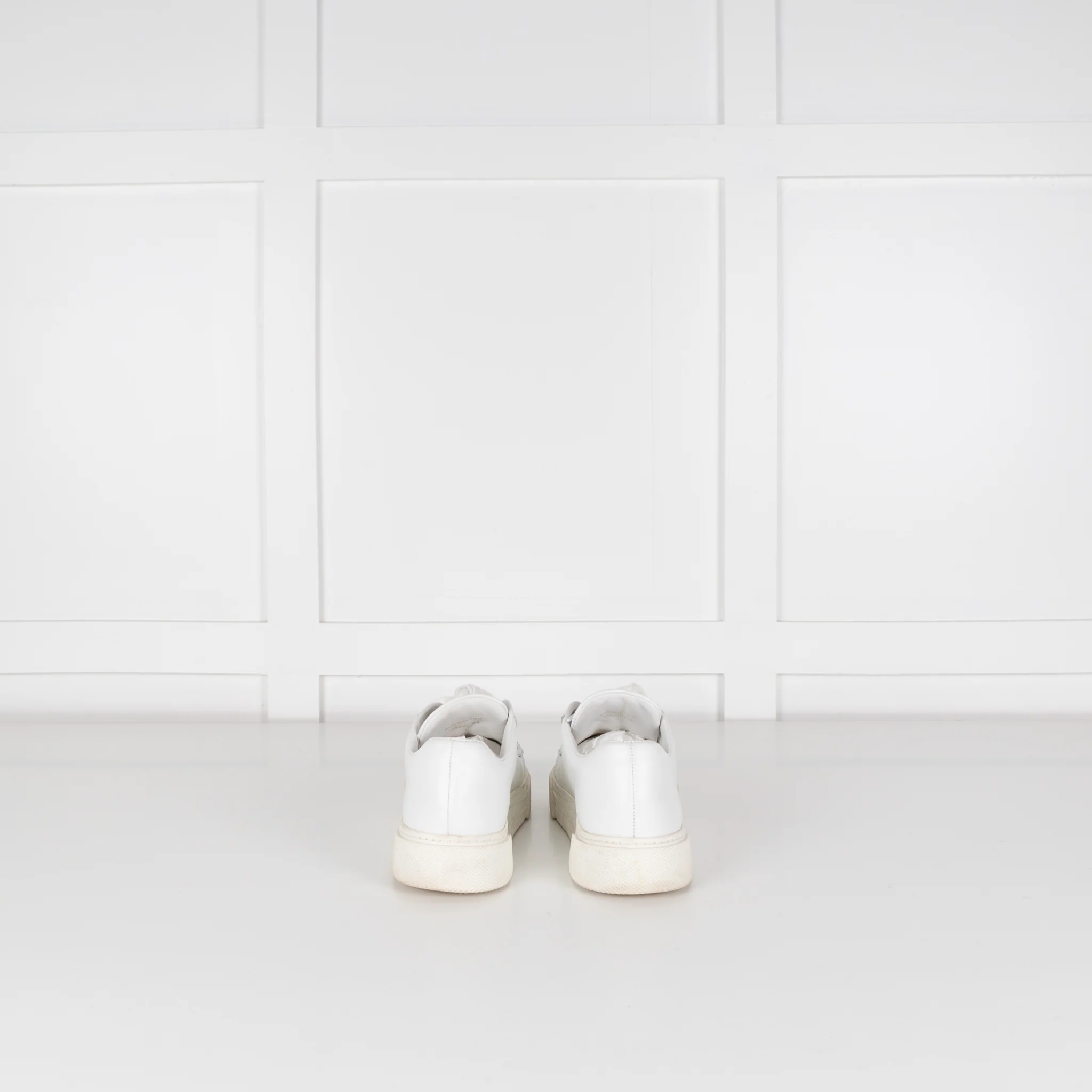 Miu Miu White Leather Trainers with Green Eyelets - Image 5