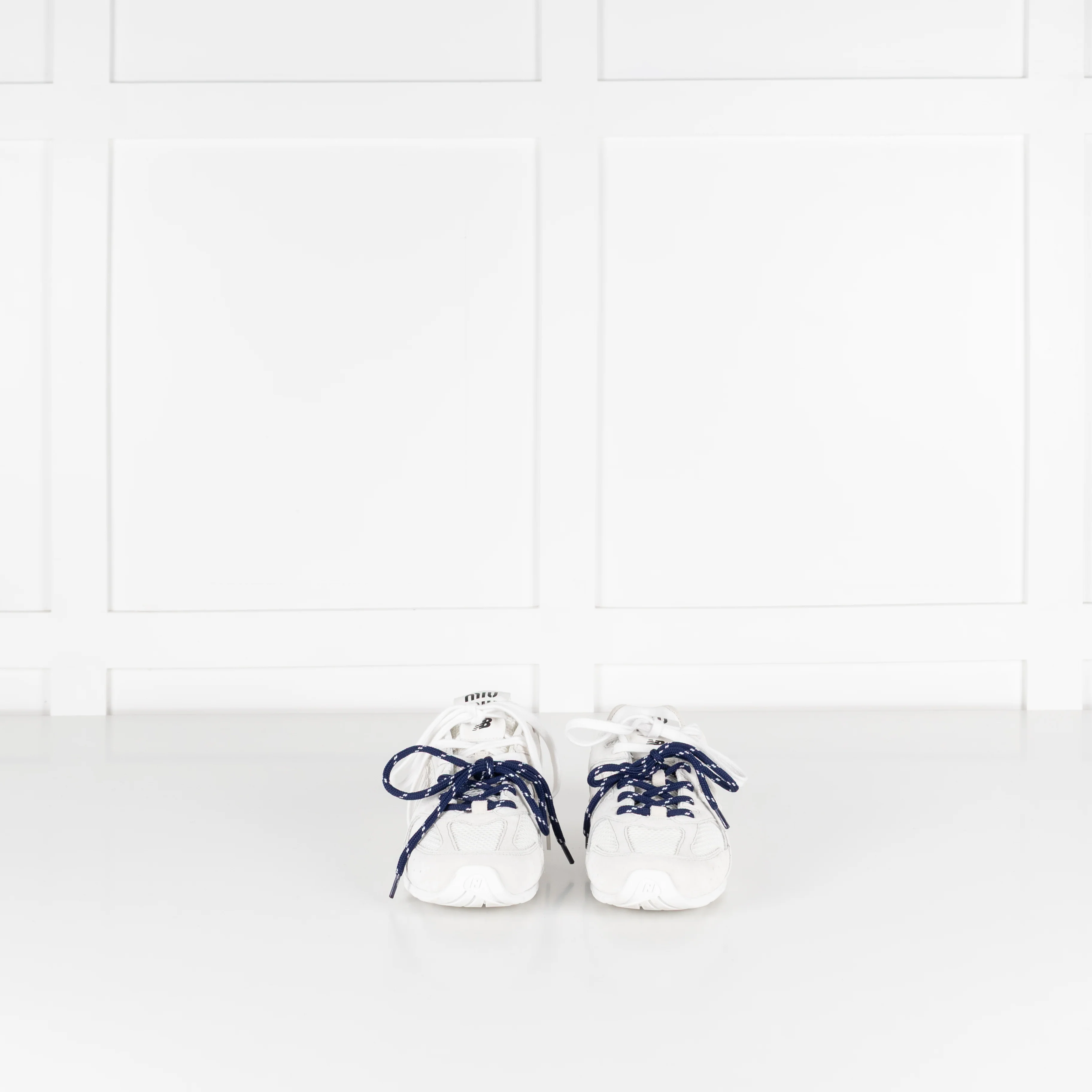 Miu Miu x New Balance White 530 SL Suede Mesh Trainers - Image 3