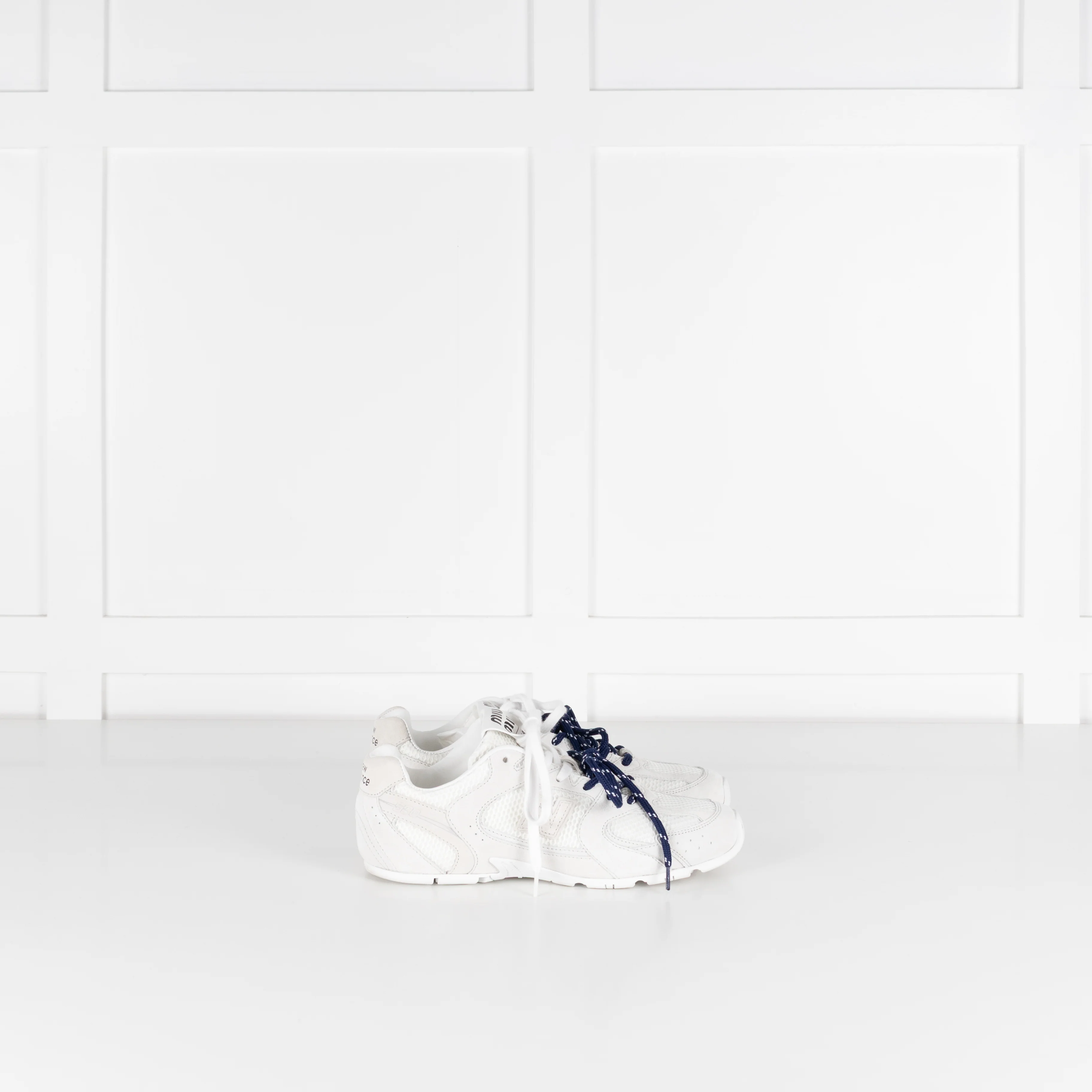 Miu Miu x New Balance White 530 SL Suede Mesh Trainers - Image 6