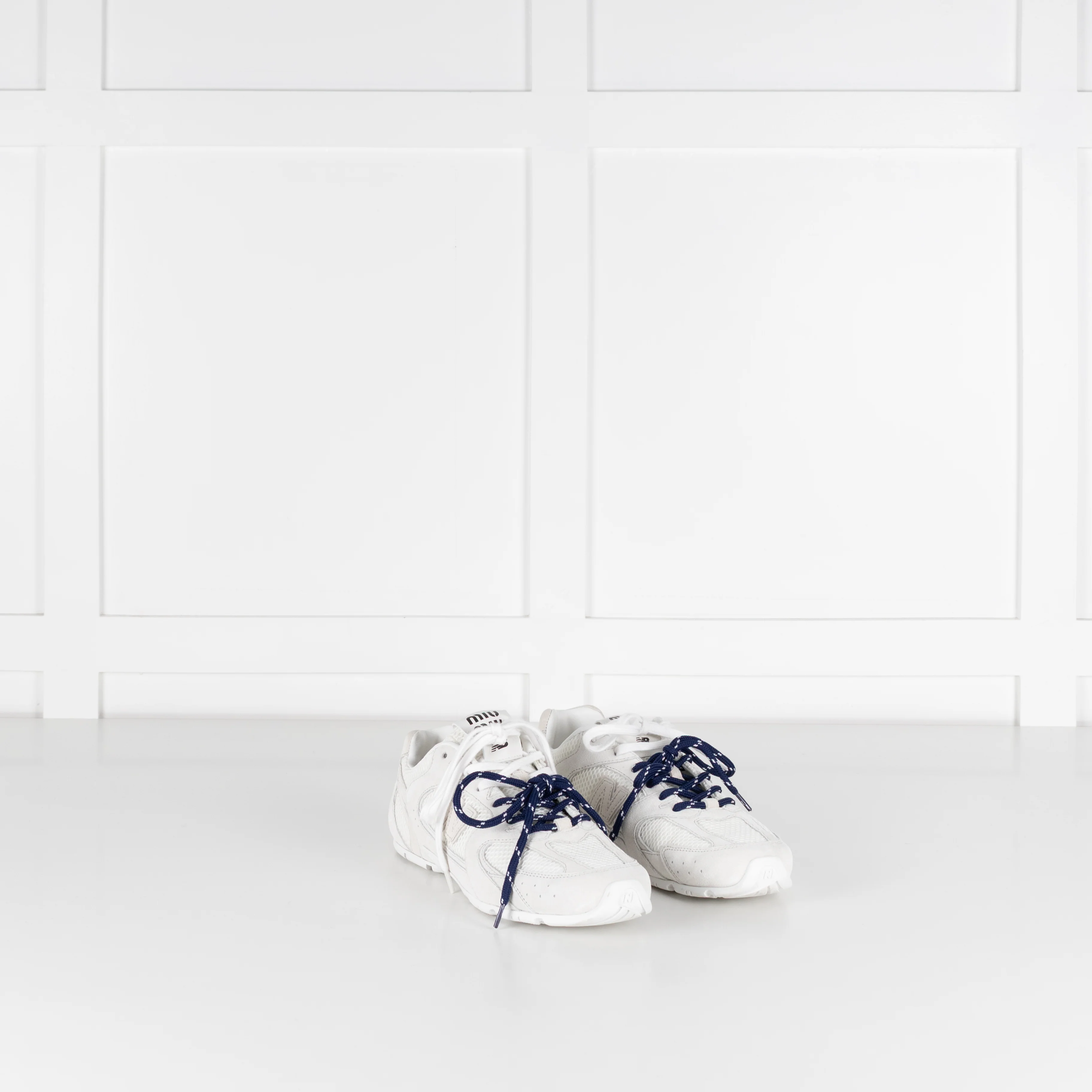 Miu Miu x New Balance White 530 SL Suede Mesh Trainers - Image 7
