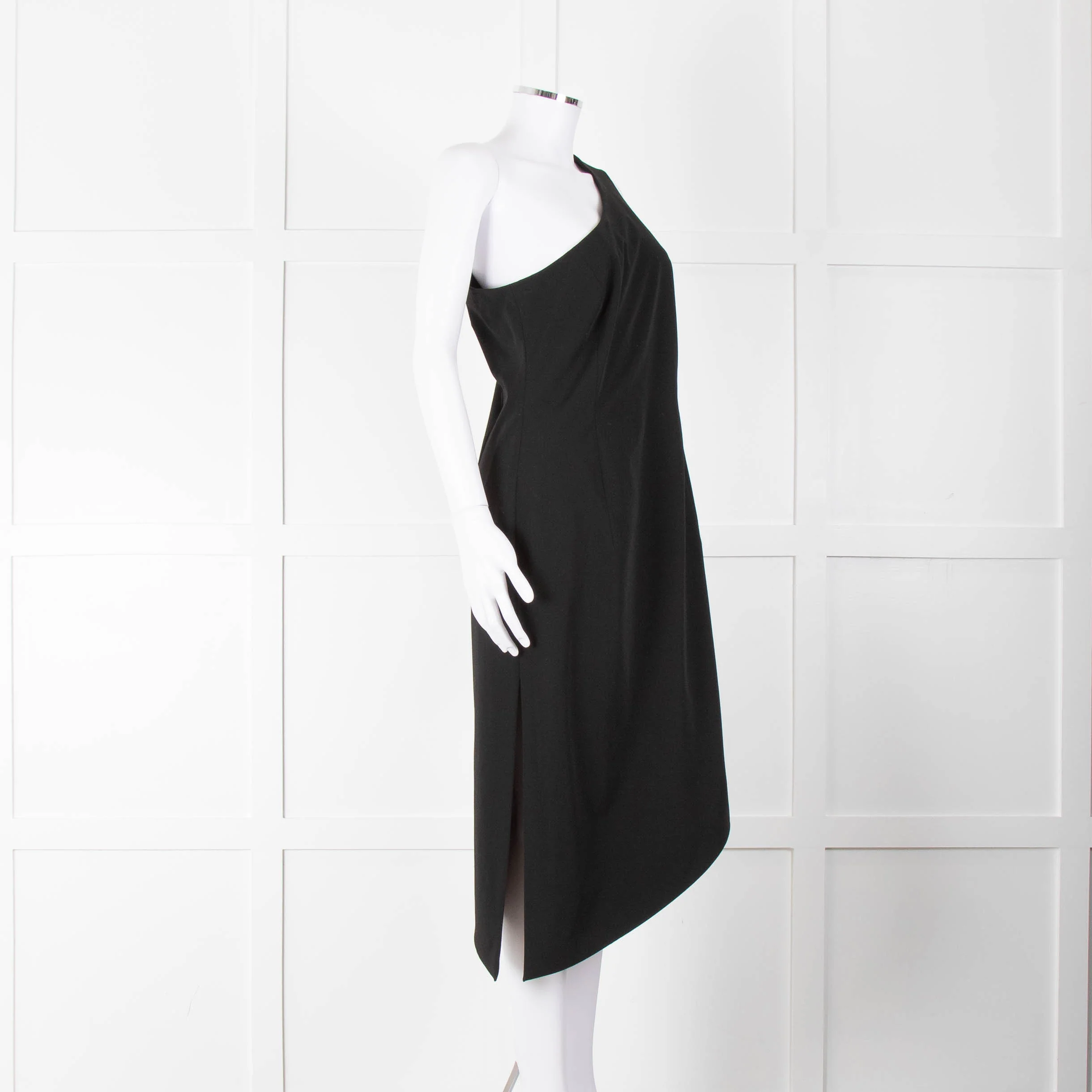 MM6 Maison Margiela Black One Shoulder Asymmetric Dress - Image 2