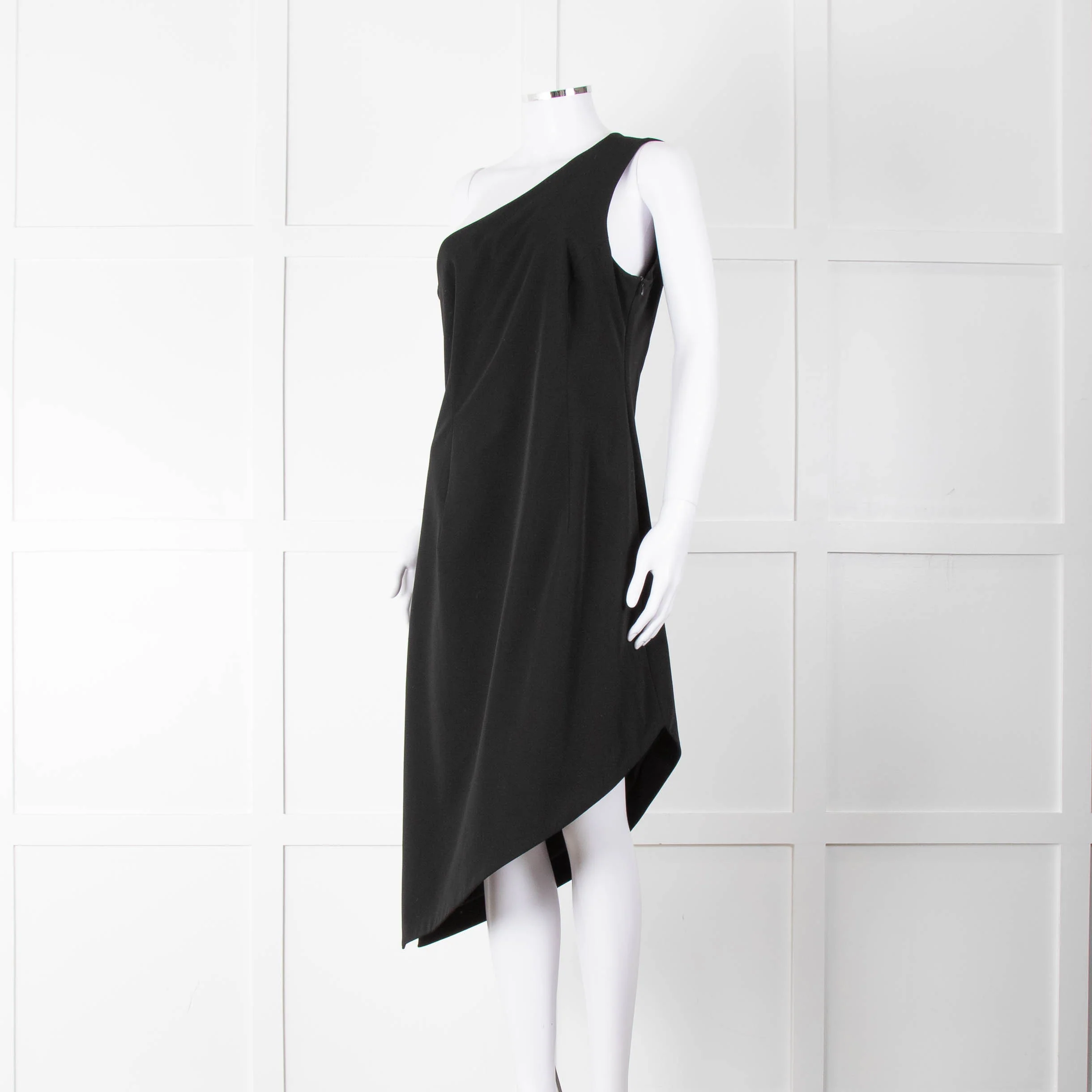 MM6 Maison Margiela Black One Shoulder Asymmetric Dress - Image 8