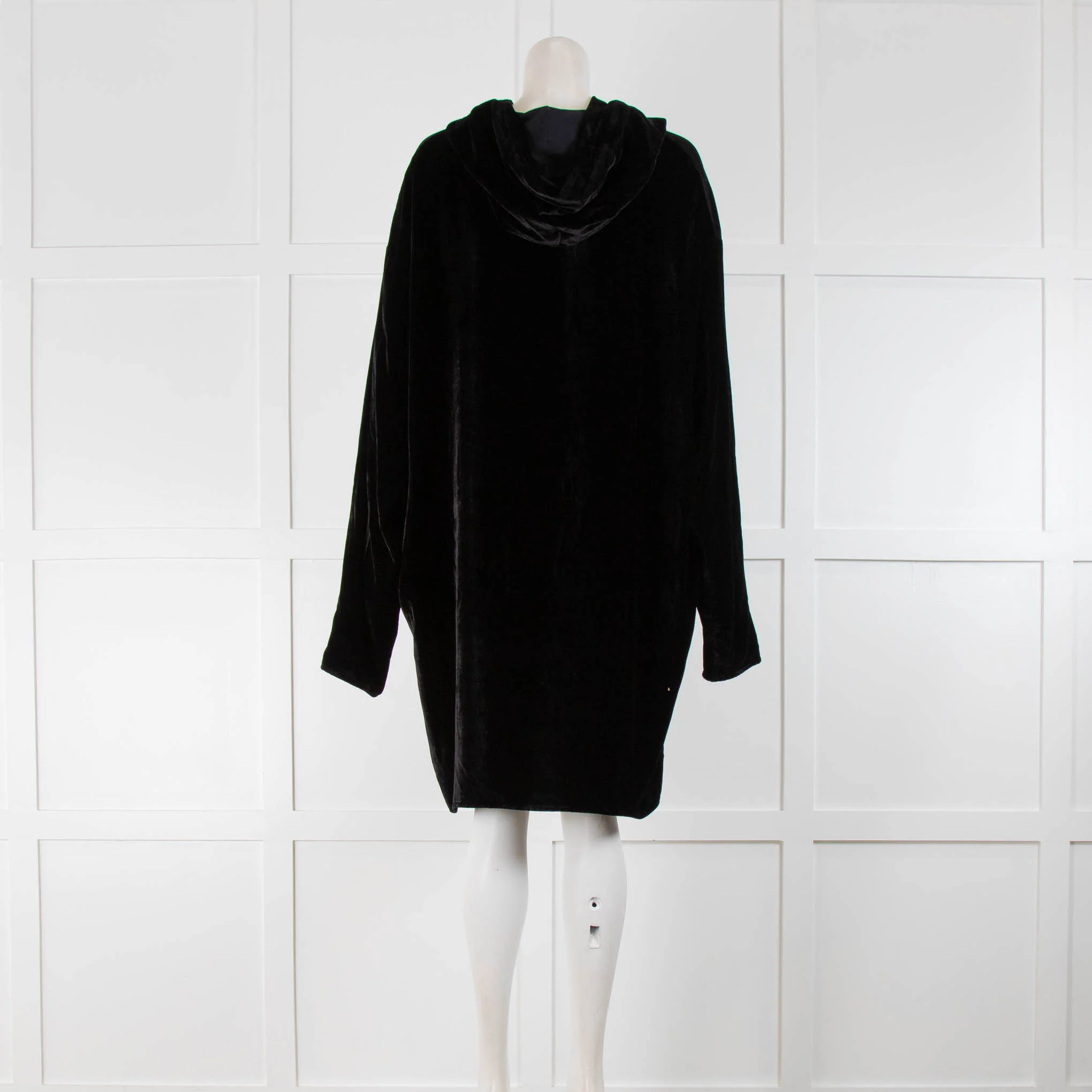 MM6 Maison Margiela Black Velvet Hoodie Dress - Image 3
