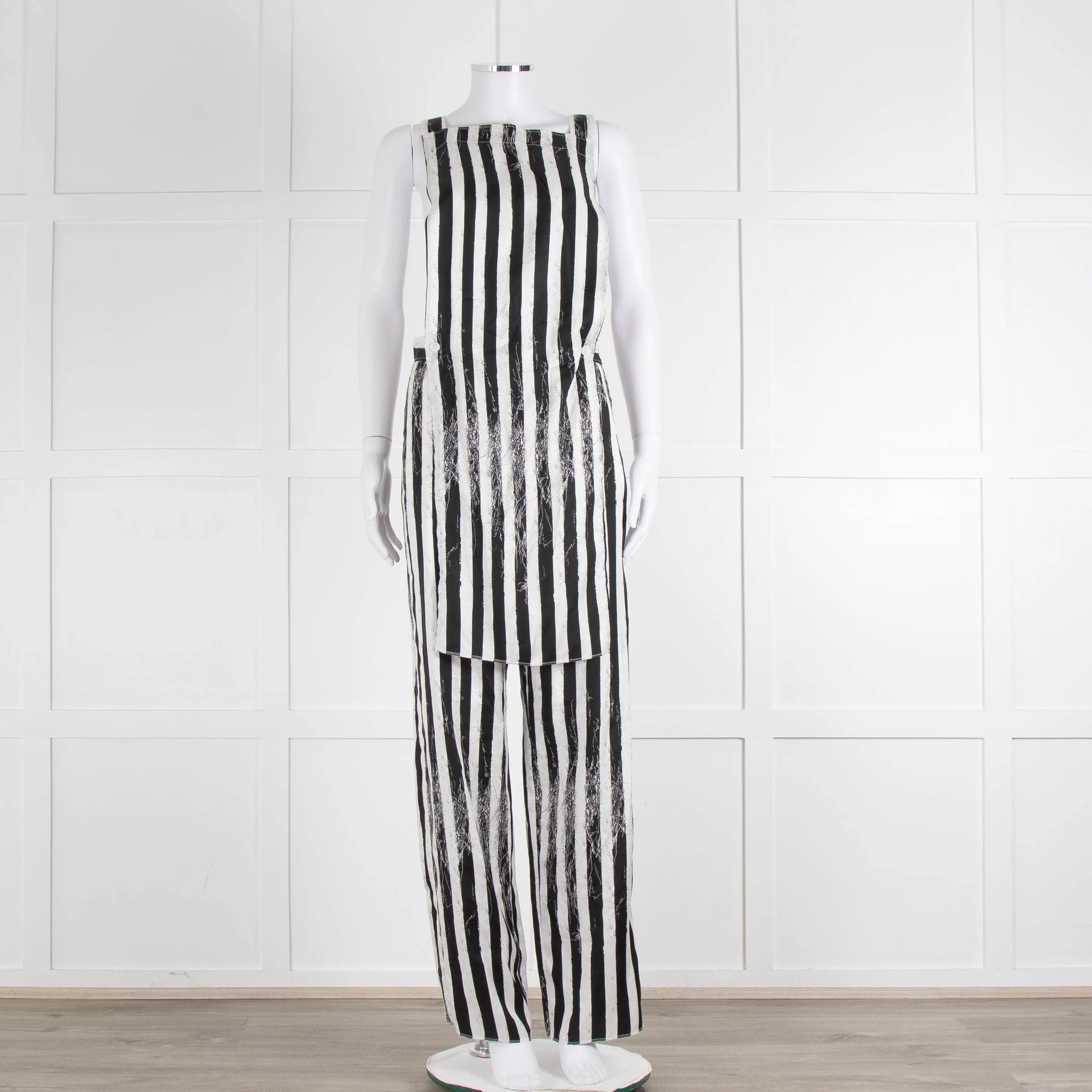 MM6 Maison Margiela Black White Stripe Dungarees