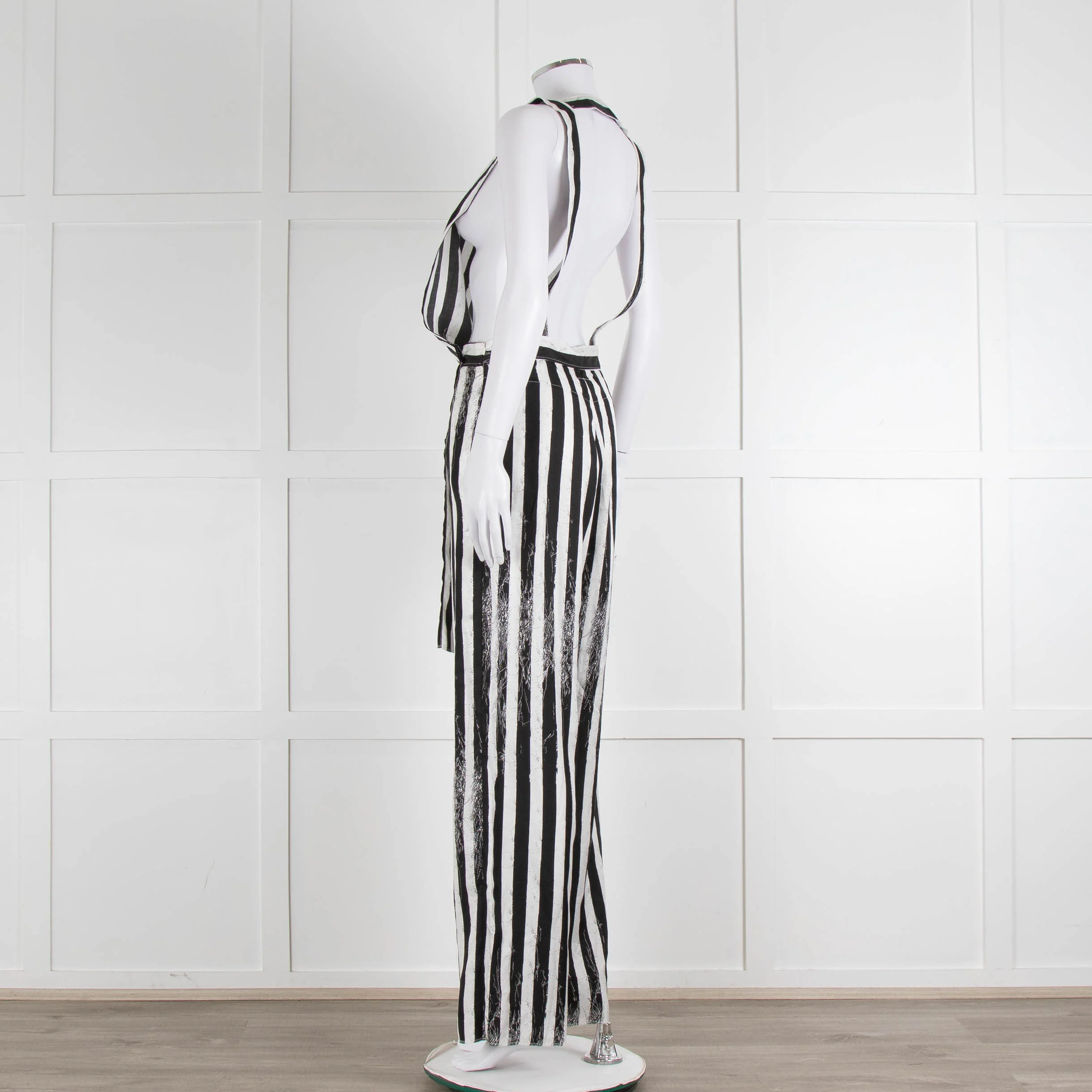 MM6 Maison Margiela Black White Stripe Dungarees - Image 6