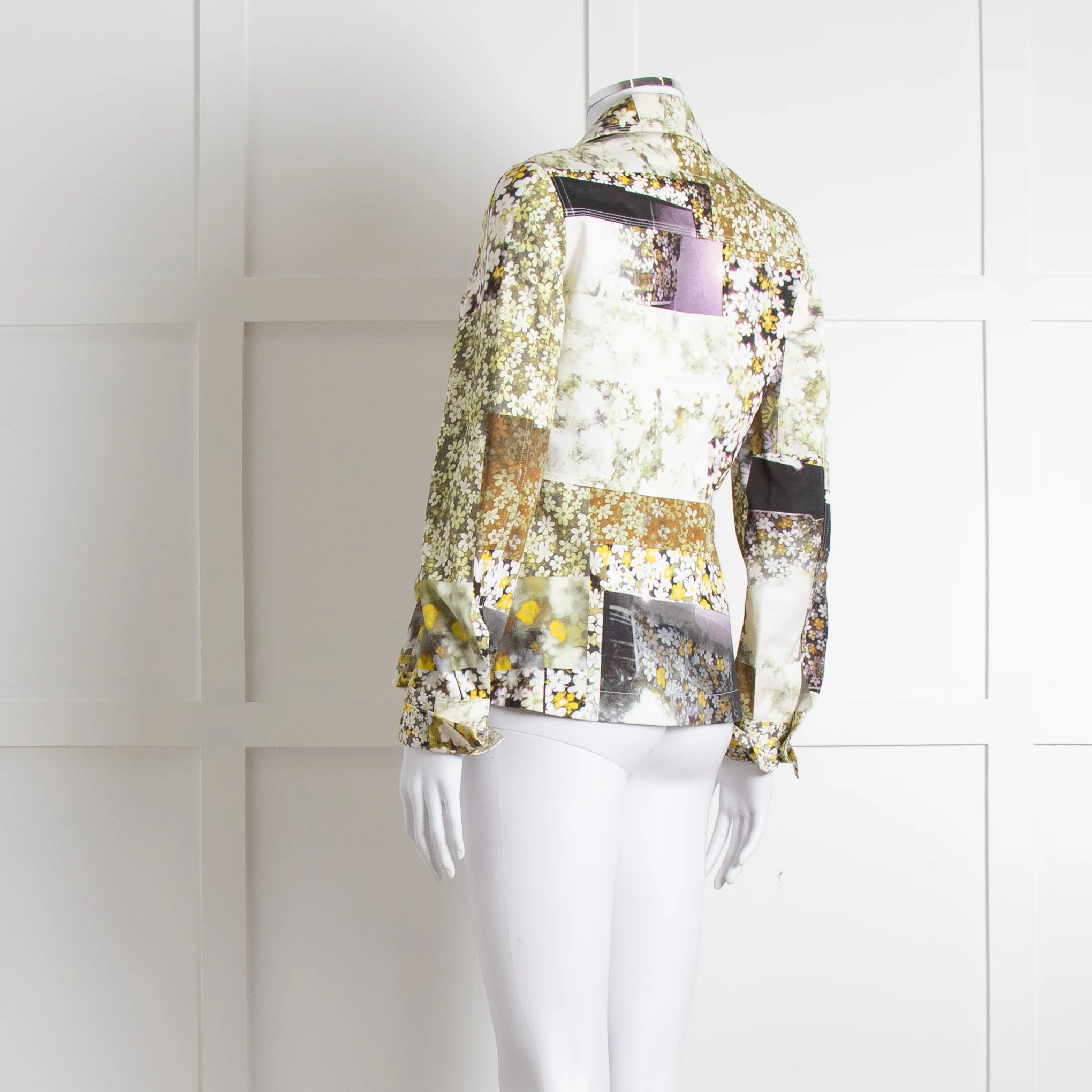 MM6 Maison Margiela Cream Khaki Daisy Print Jacket - Image 6