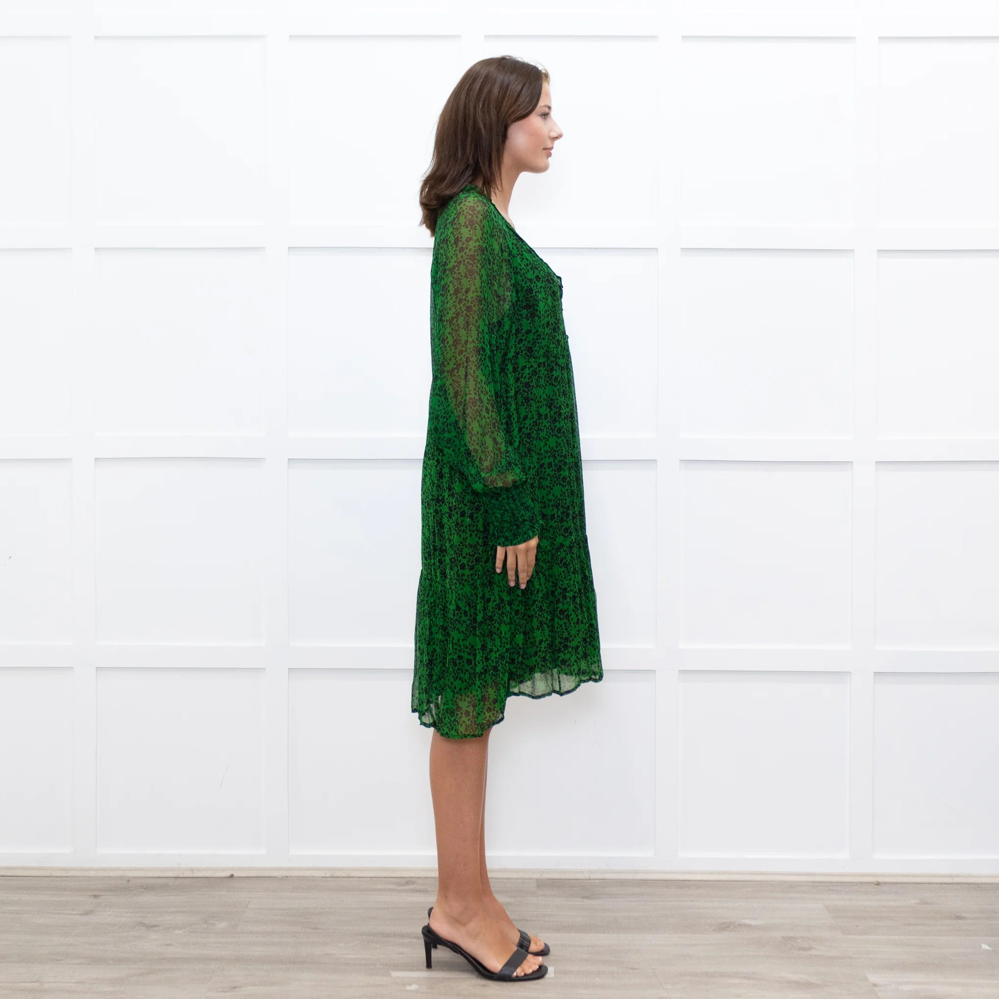 Moliin Dark Green Tiered Mini Dress - Image 5