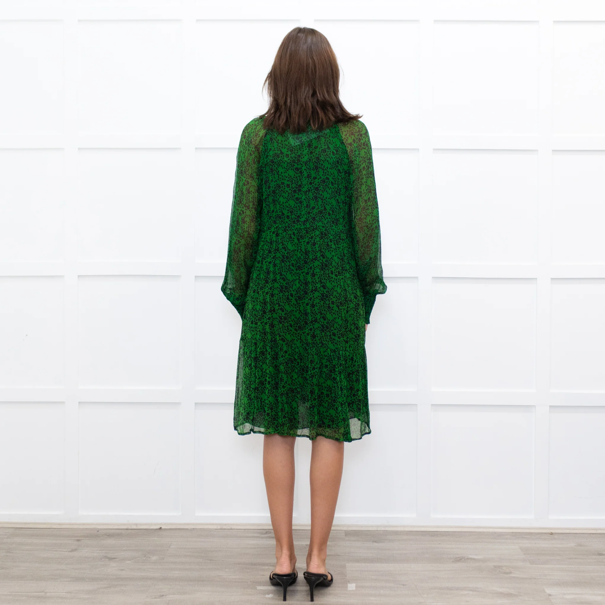 Moliin Dark Green Tiered Mini Dress - Image 6
