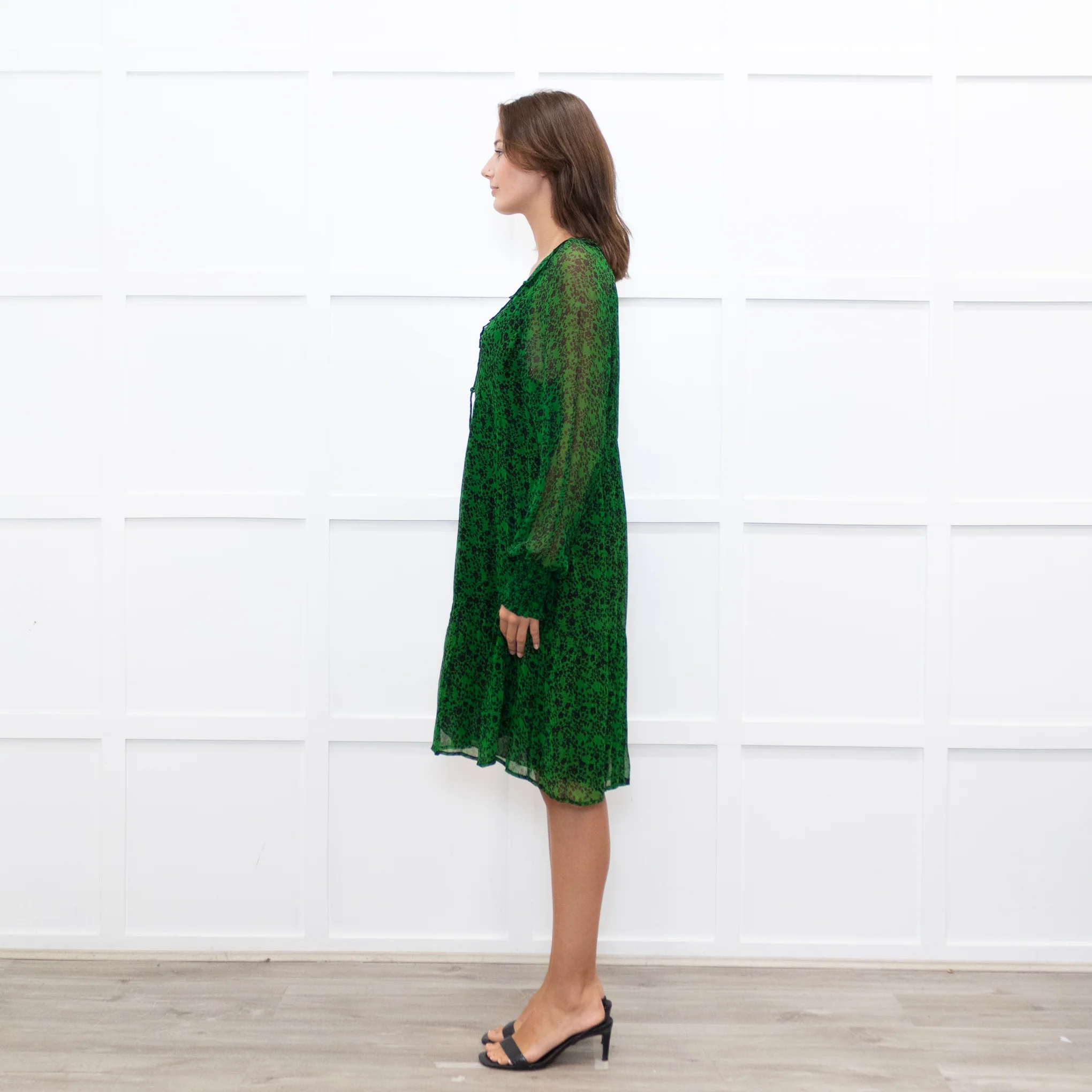 Moliin Dark Green Tiered Mini Dress - Image 7