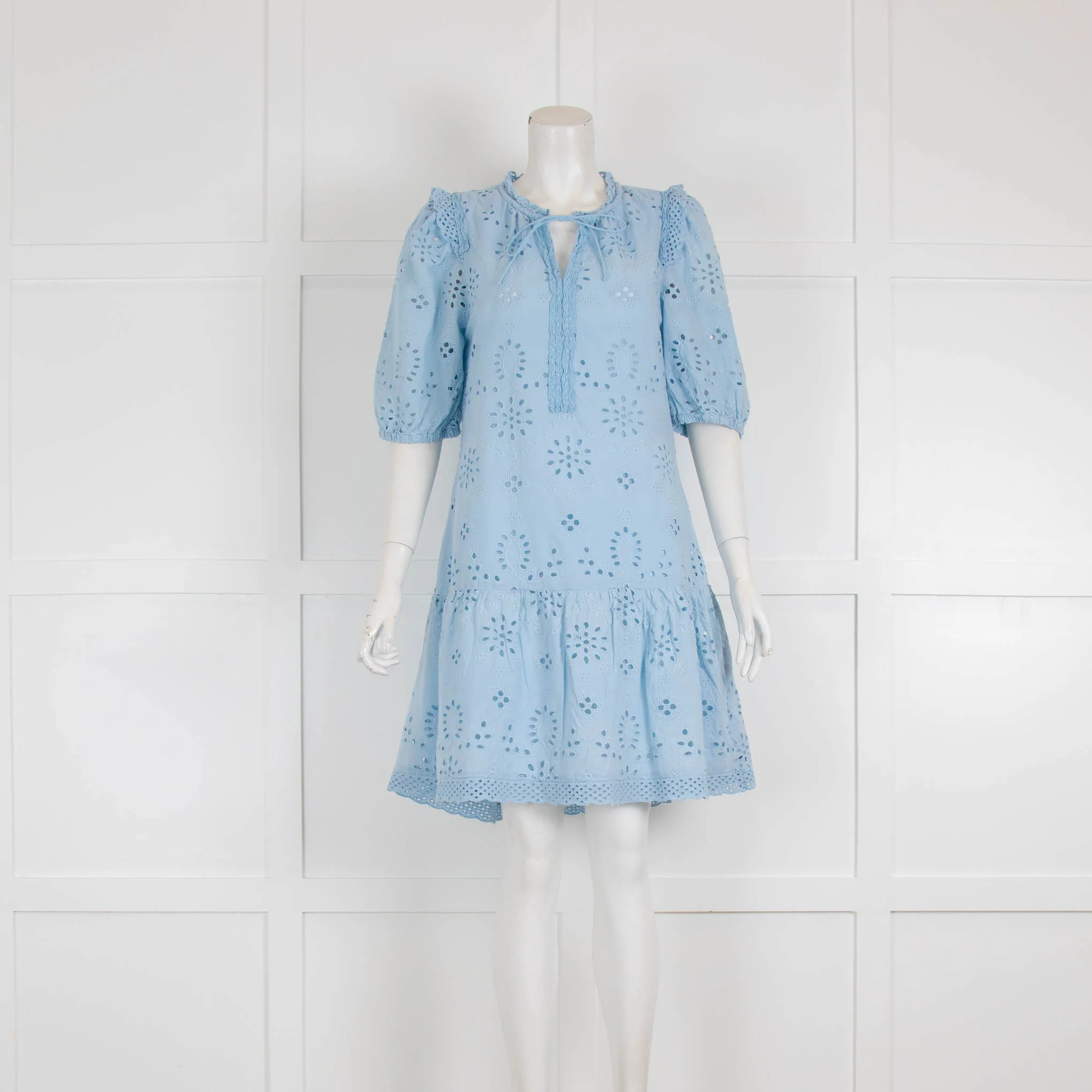 Moliin Copenhagen Blue Broderie Anglaise Dress