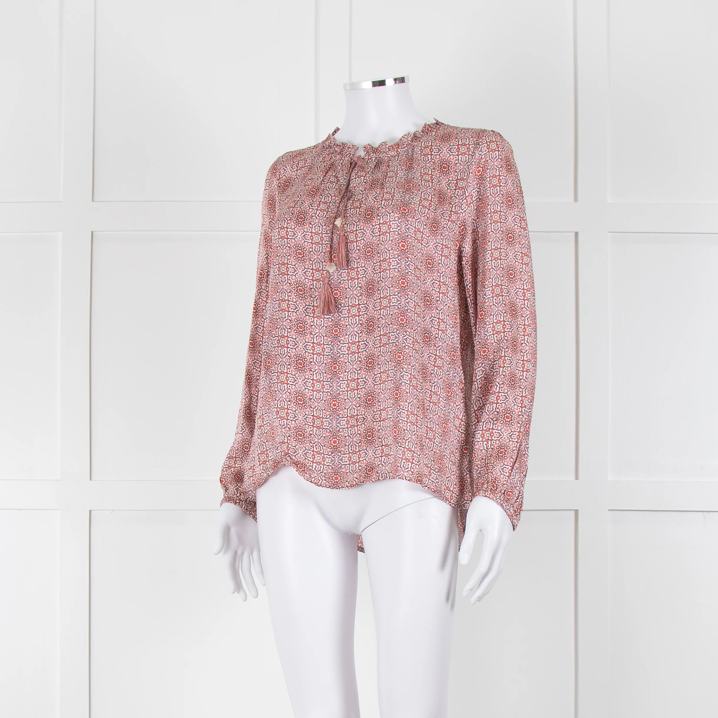 Molin Red Floral Long Sleeve Top - Image 8