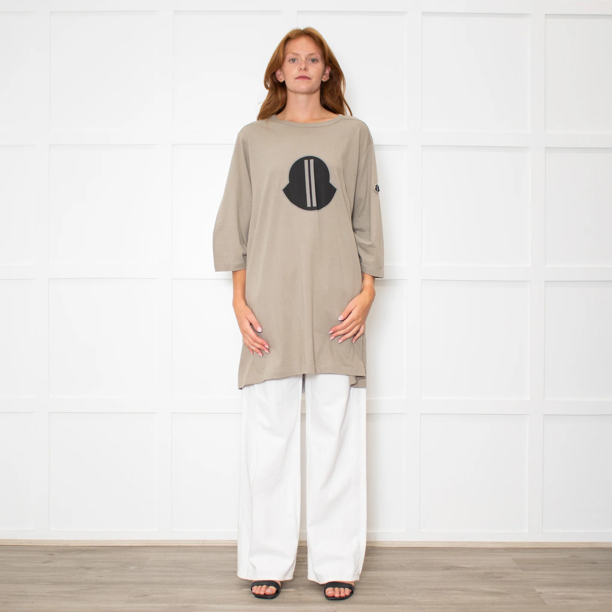 Moncler Genius x Rick Owens Khaki Logo T Shirt