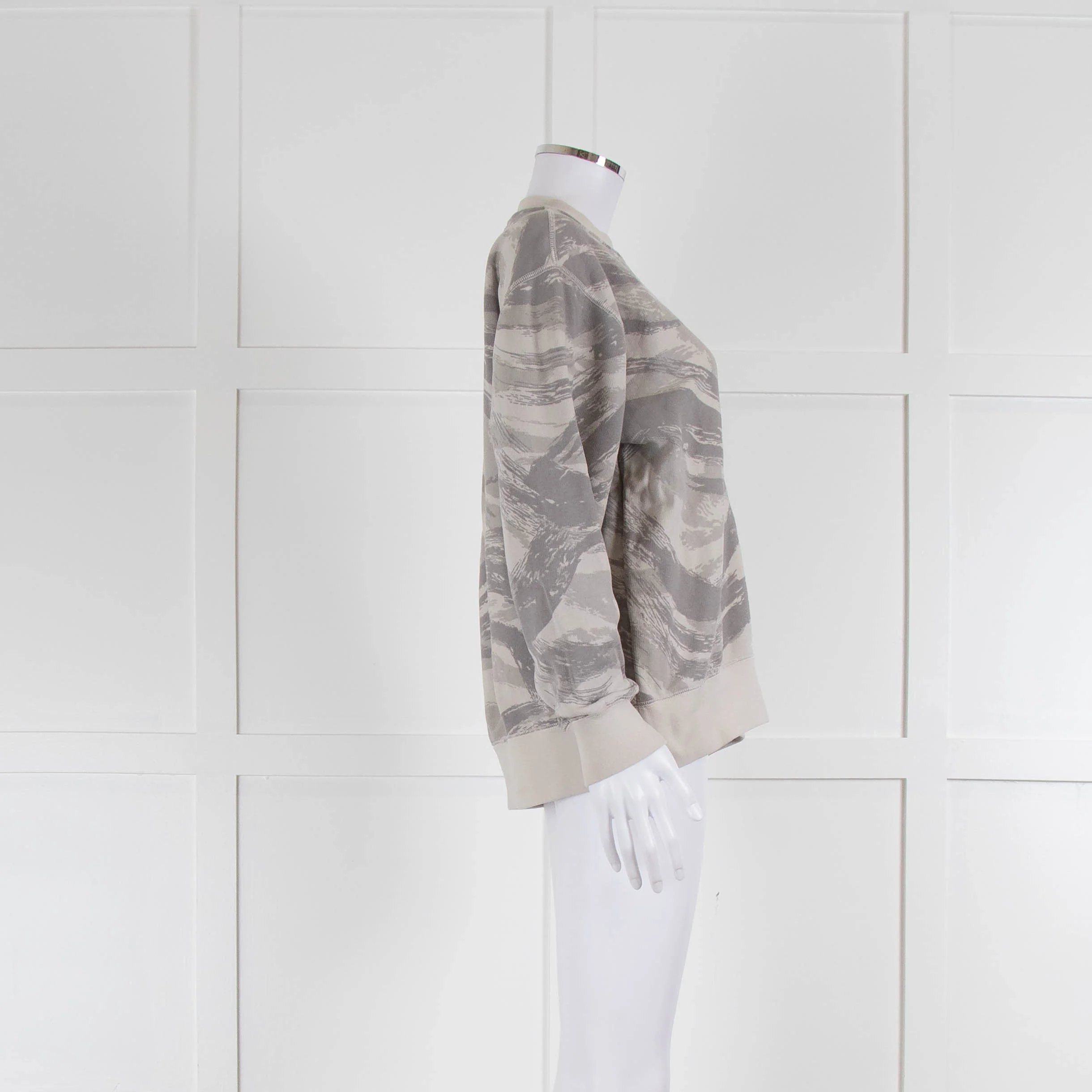 Moncler Grey Print Zip Detail Sleeve Sweatshirt - Image 2