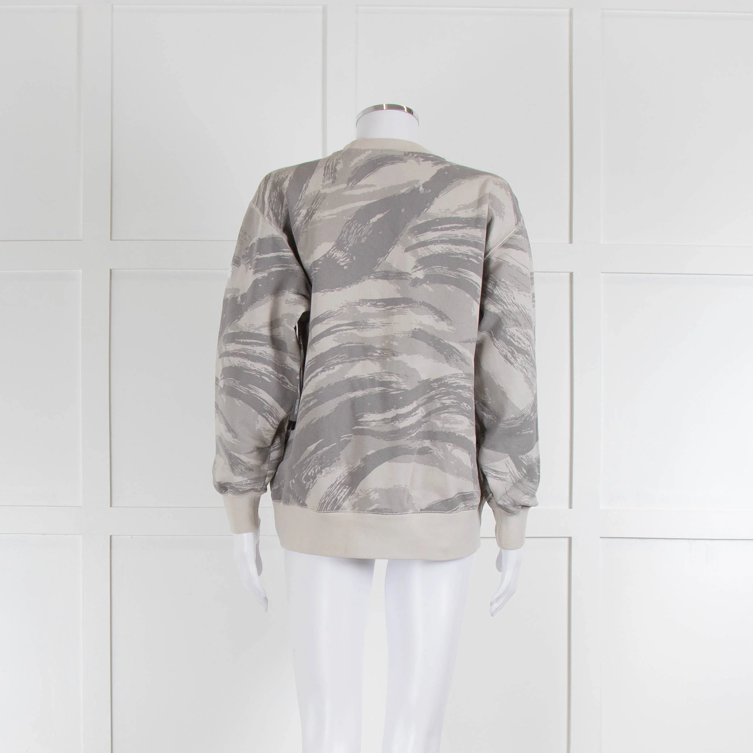 Moncler Grey Print Zip Detail Sleeve Sweatshirt - Image 3