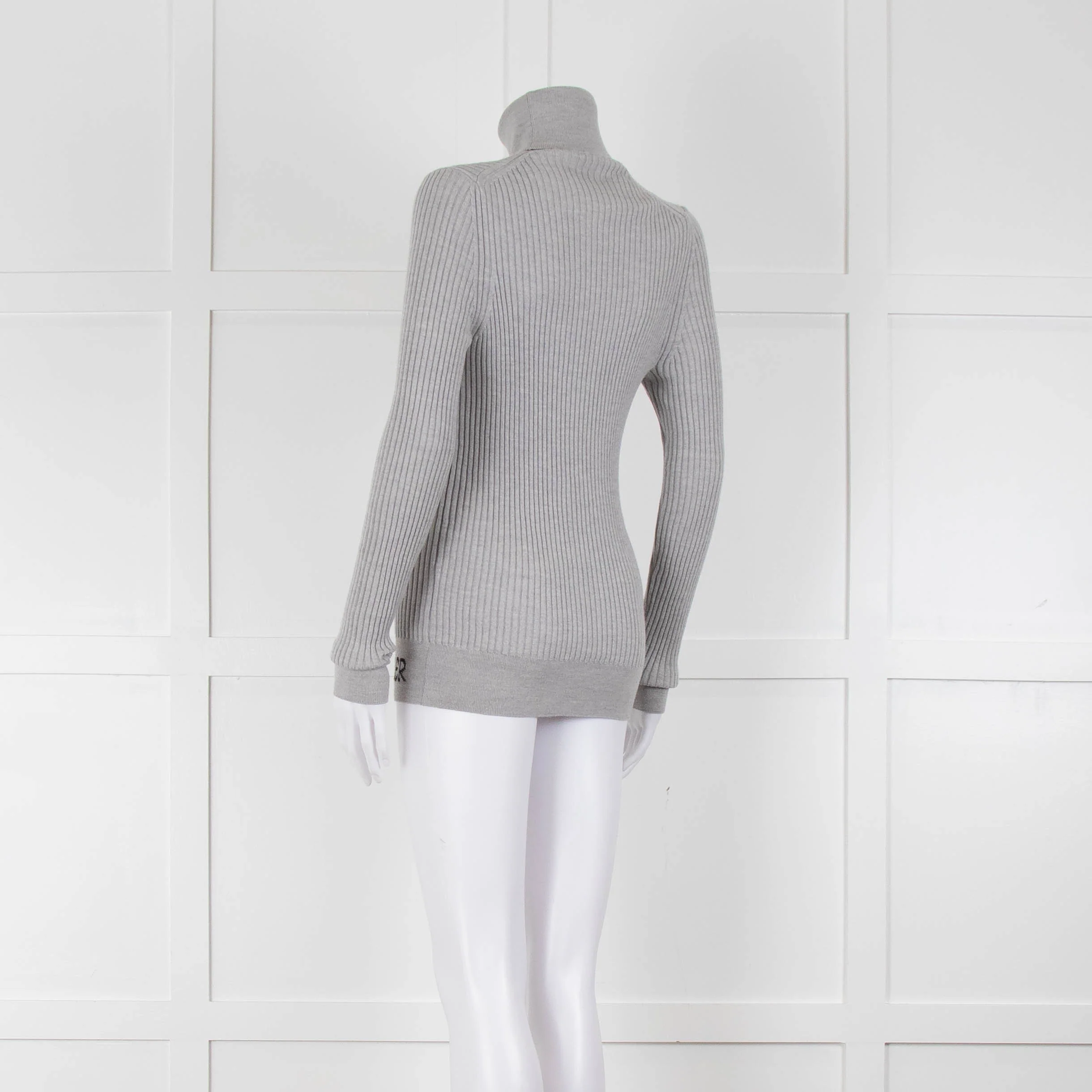 Moncler Light Grey Ribbed Wool Rollneck - Image 6