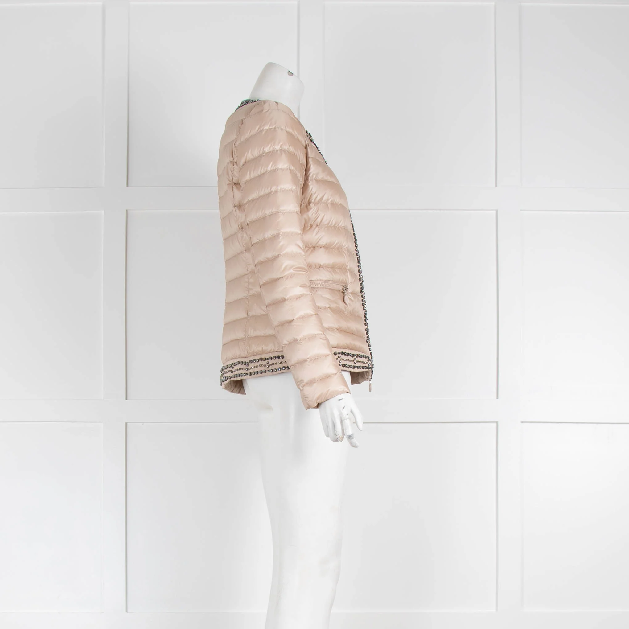Moncler Stone Chartran Down Light Parka Jacket with Stud Embellishment - Image 2
