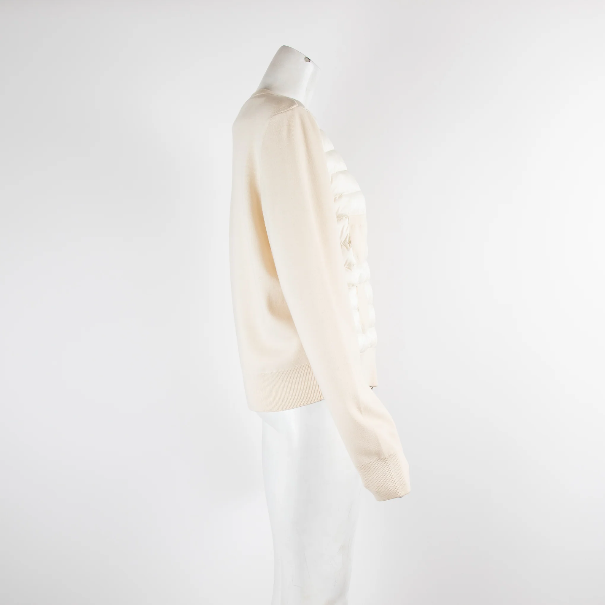 Moncler White Padded Wool Cardigan - Image 2