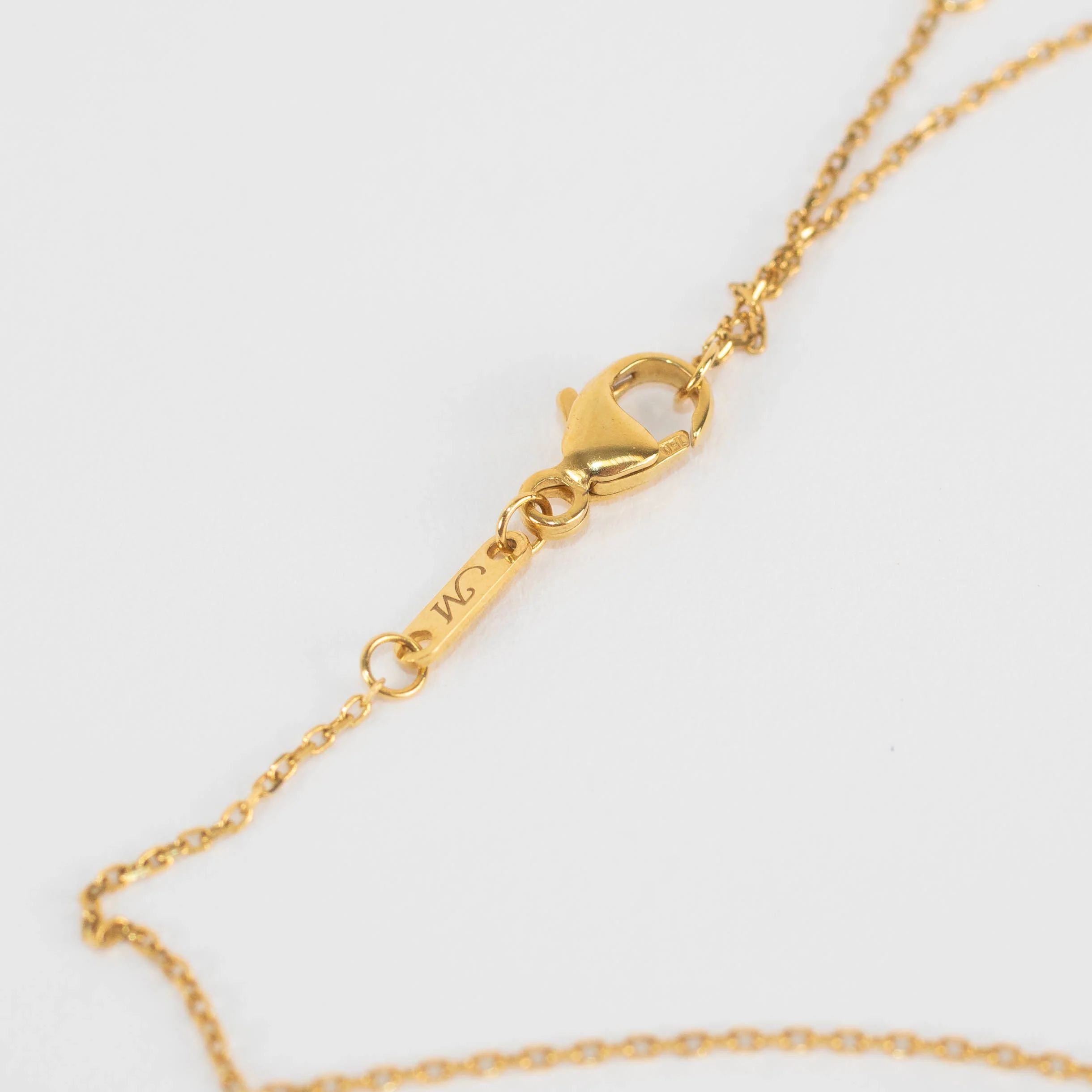 Monica Rich Kosann 18ct Yellow Gold Pink Sapphire, Mother of Pearl Venus Charm Necklace - Image 6